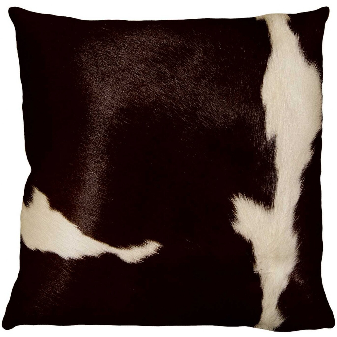 18"" X 18"" X 5"" Chocolate And White Cowhide  Pillow