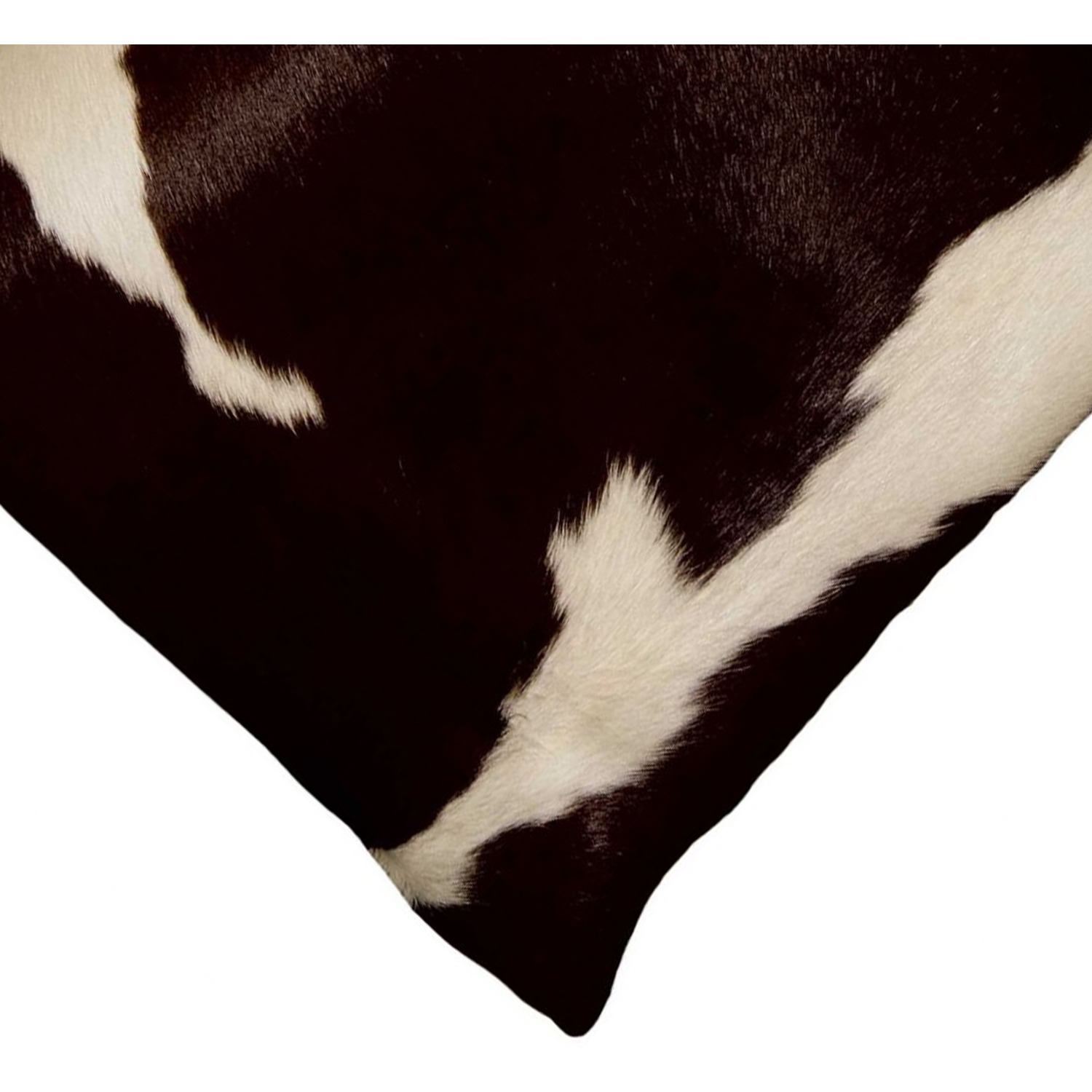 18"" X 18"" X 5"" Chocolate And White Cowhide  Pillow