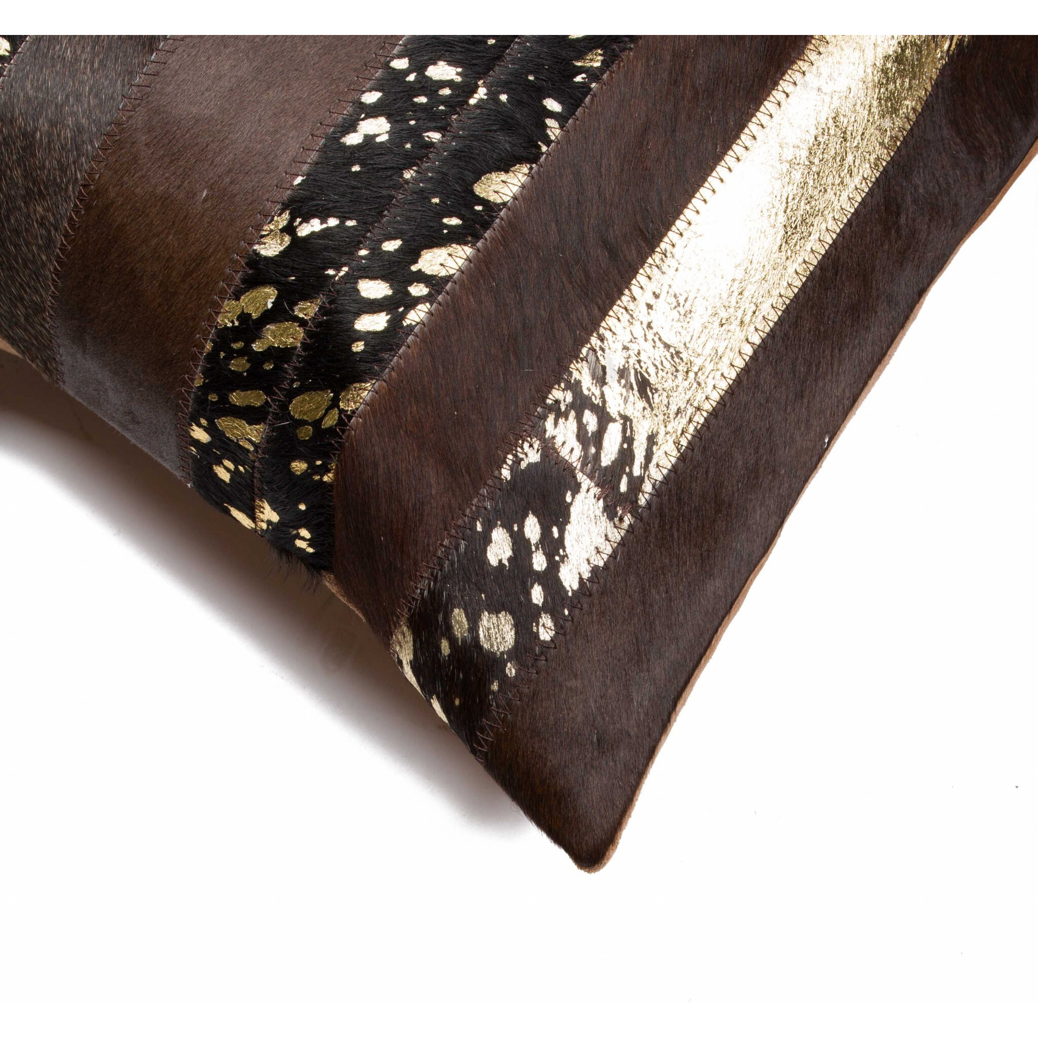 18"" X 18"" X 5"" Chocolate And Gold  Pillow