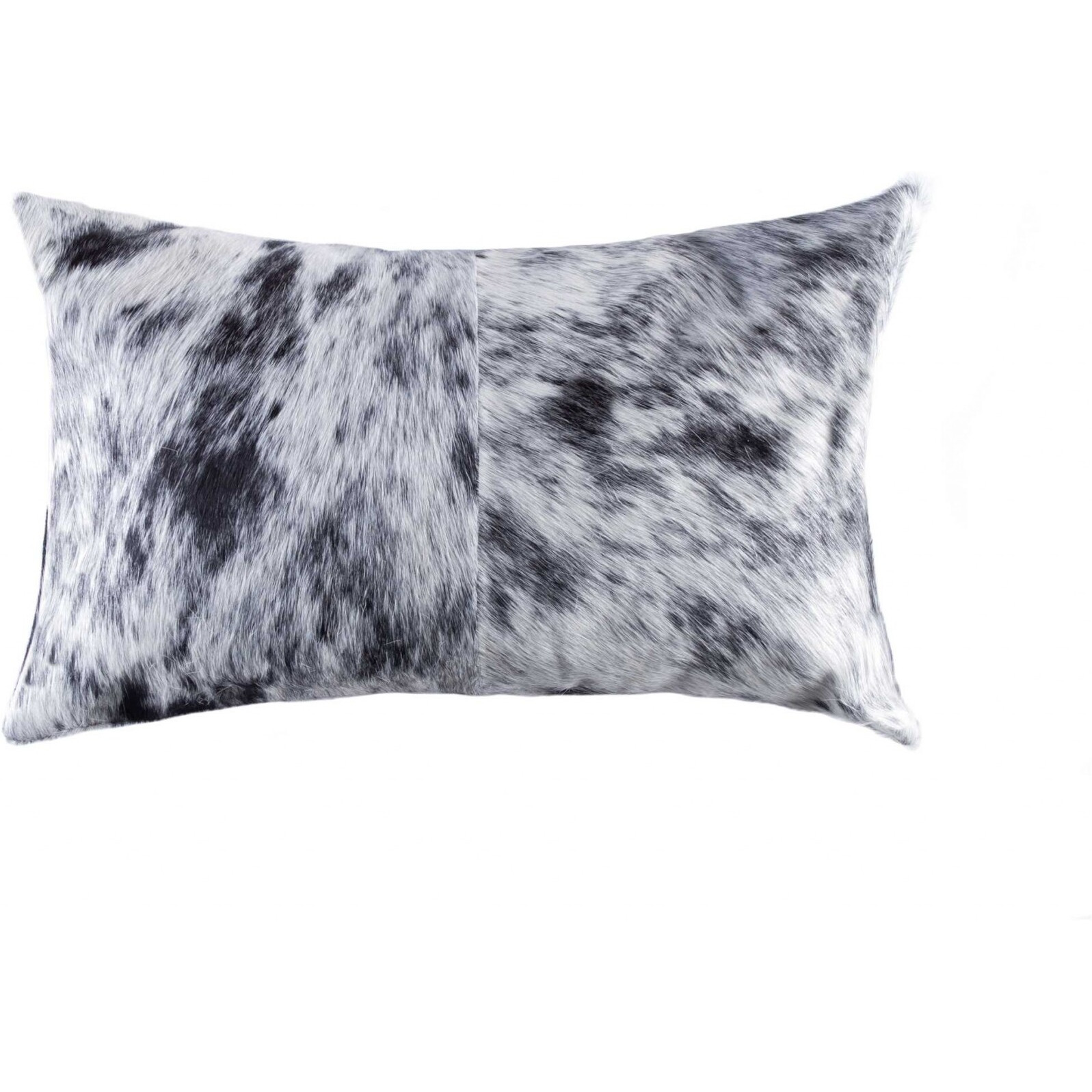 18"" X 18"" X 5"" Salt And Pepper Black And White Cowhide  Pillow
