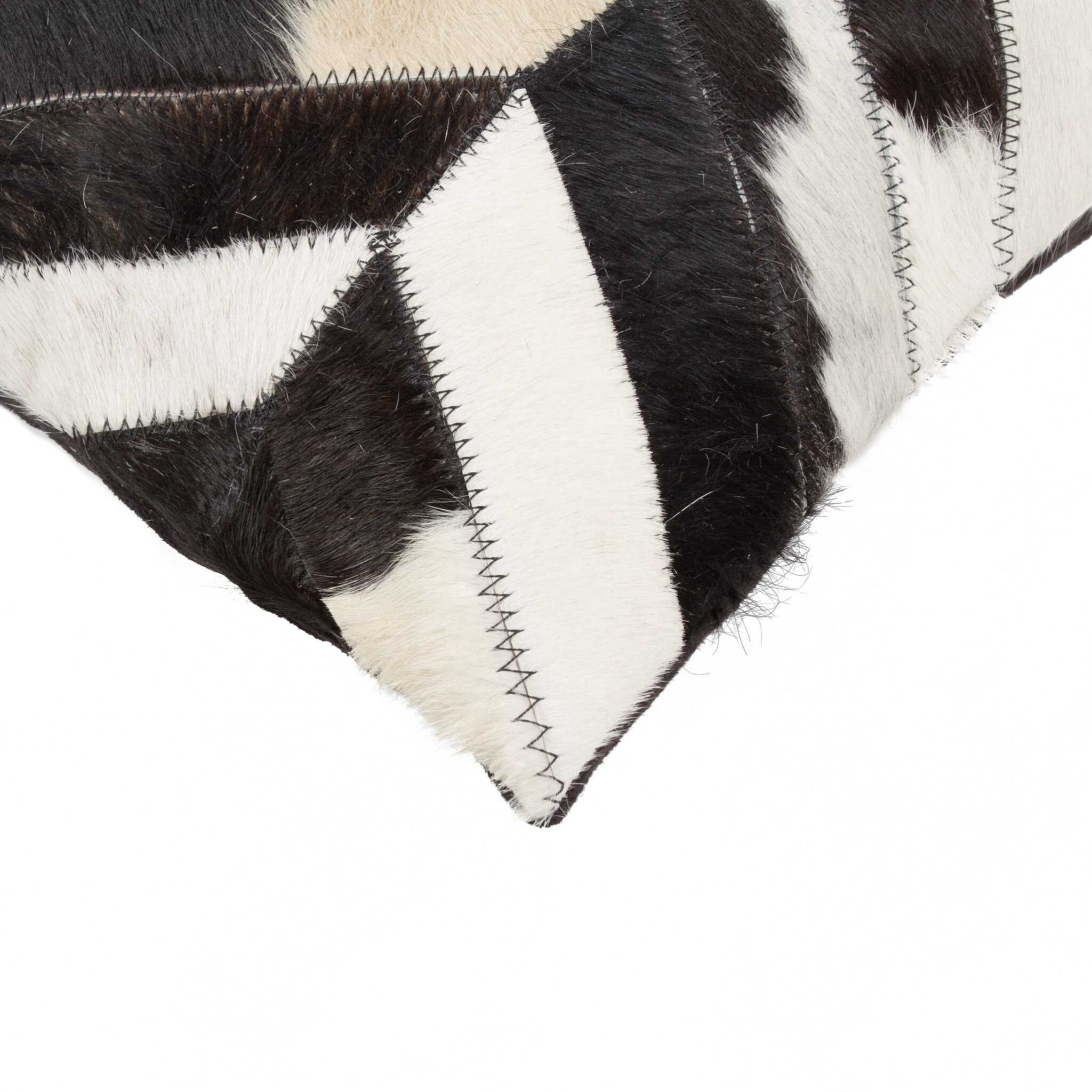 12"" X 20"" X 5"" Black And Natural  Pillow