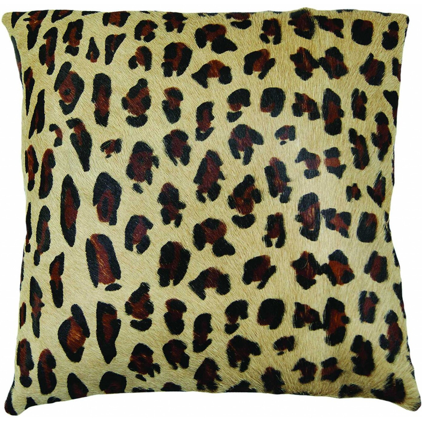 18"" X 18"" X 5"" Striking Leopard Torino Kobe Cowhide  Pillow