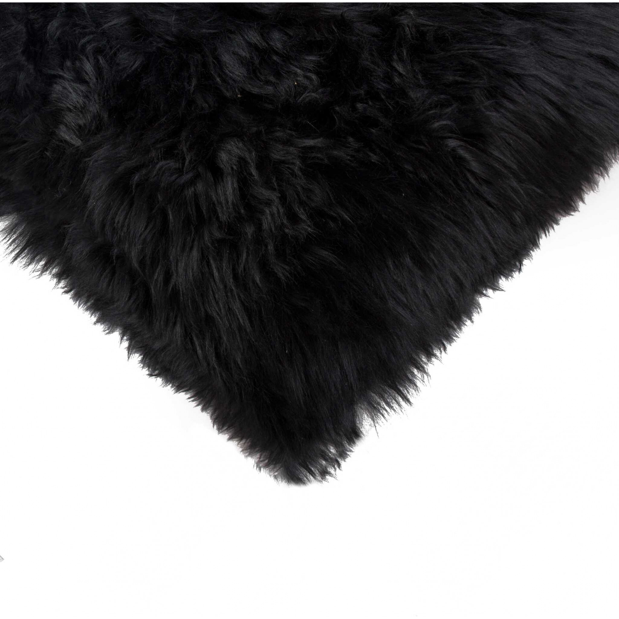 18"" X 18"&quotModern Black New Zealand Sheepskin Pillow
