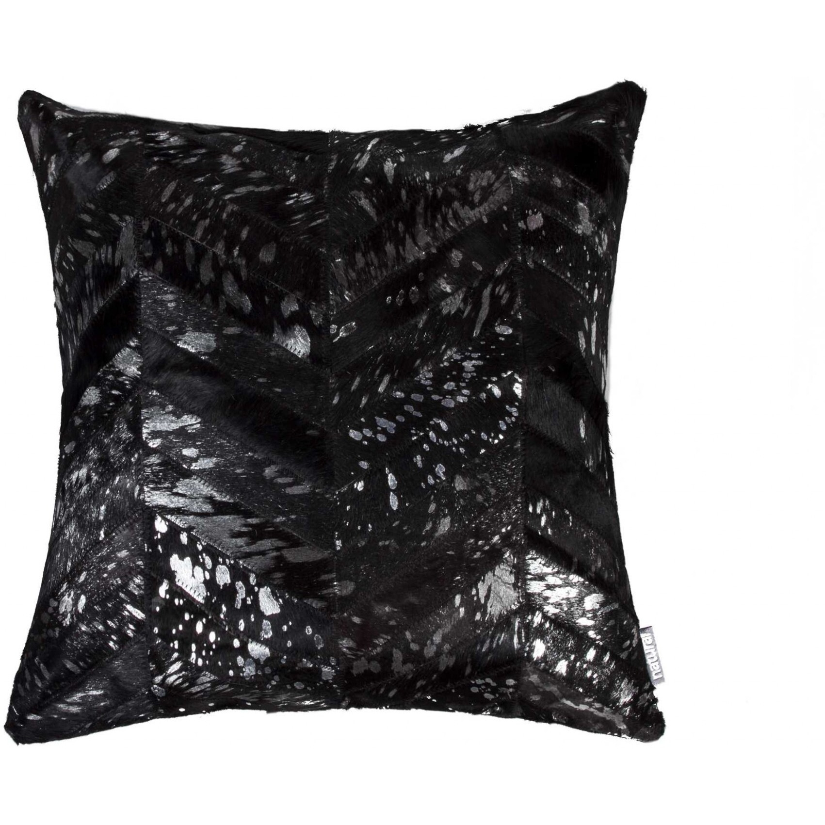 18"" X 18"" X 5"" Black And Silver  Pillow