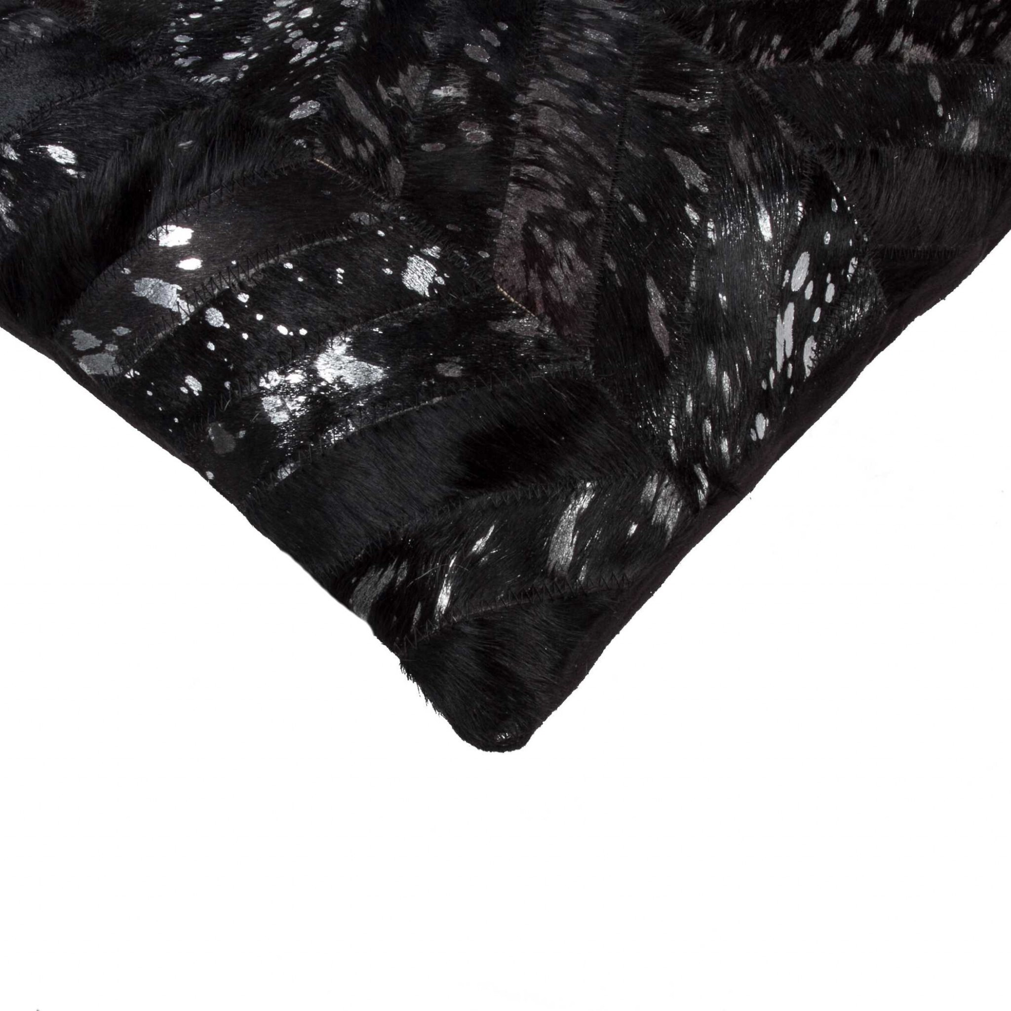 18"" X 18"" X 5"" Black And Silver  Pillow