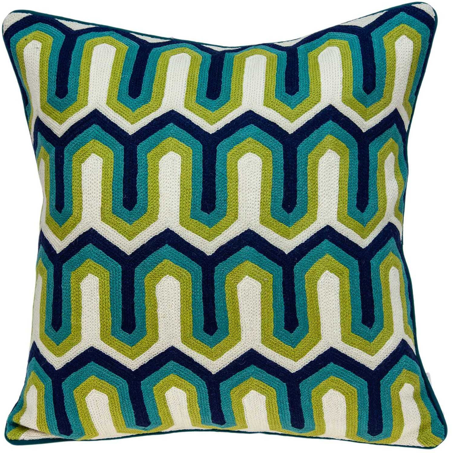20"" X 7"" X 20"" Handmade Transitional Multicolored Pillow Cover With Poly Insert