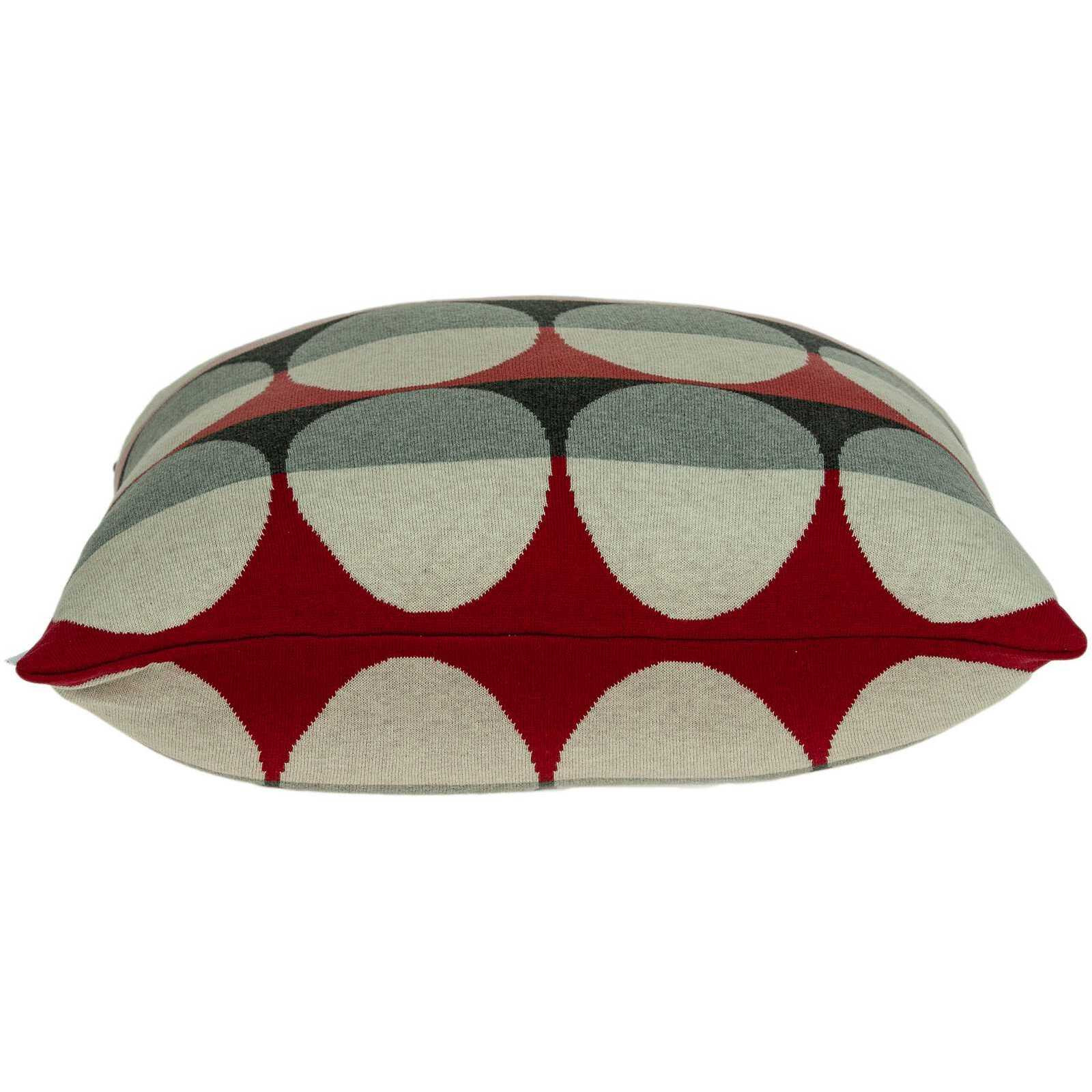 20"" X 7"" X 20"" Transitional Gray And Red Pillow Cover With Poly Insert