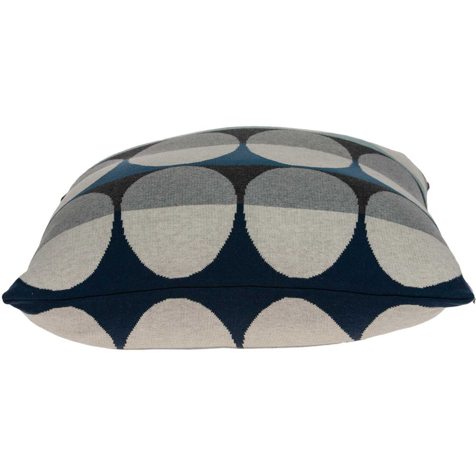 20"" X 7"" X 20"" Transitional Gray And Blue Pillow Cover With Poly Insert