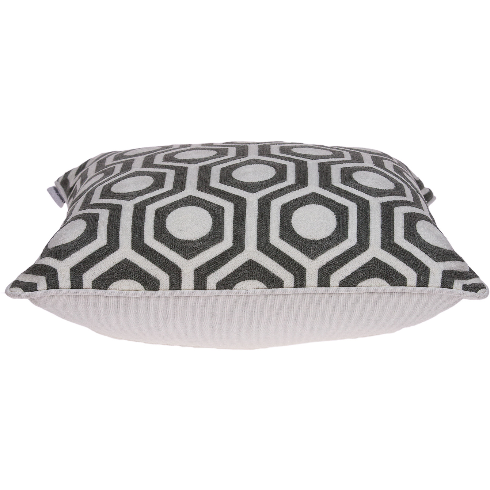 20"" X 7"" X 20"" Cool Gray And White Pillow Cover With Poly Insert
