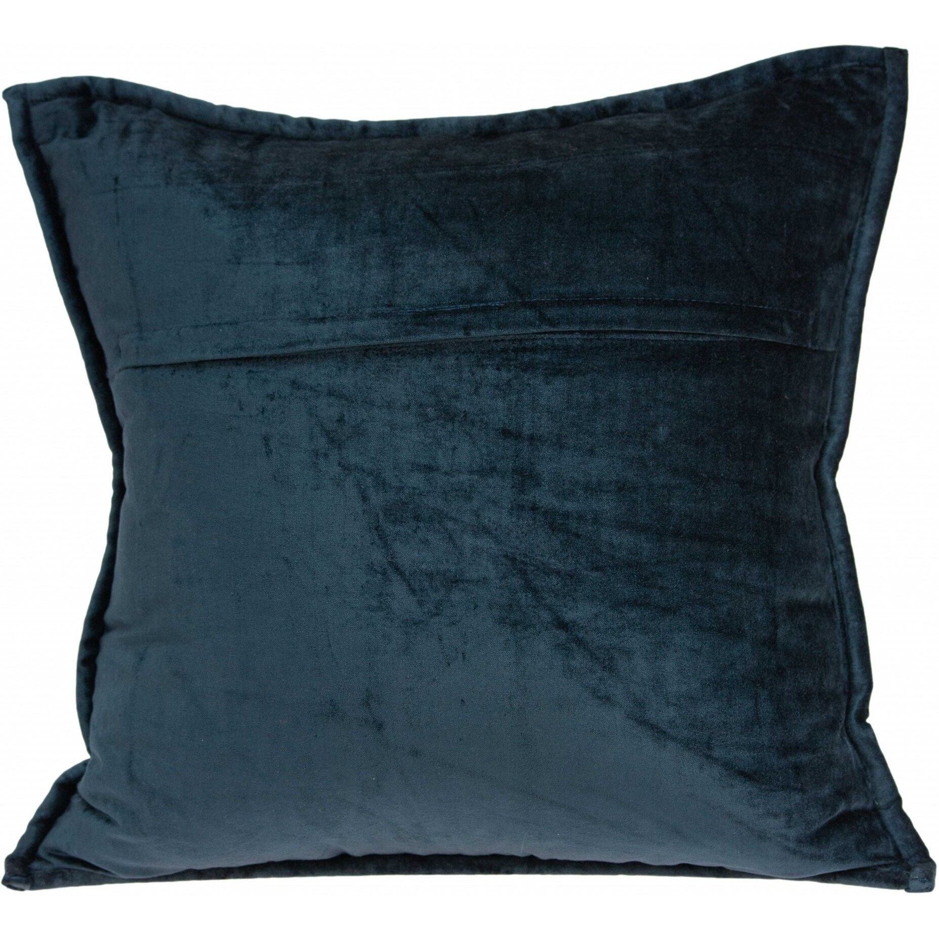 20"" X 7"" X 20"" Transitional Dark Blue Quilted Pillow Cover With Poly Insert