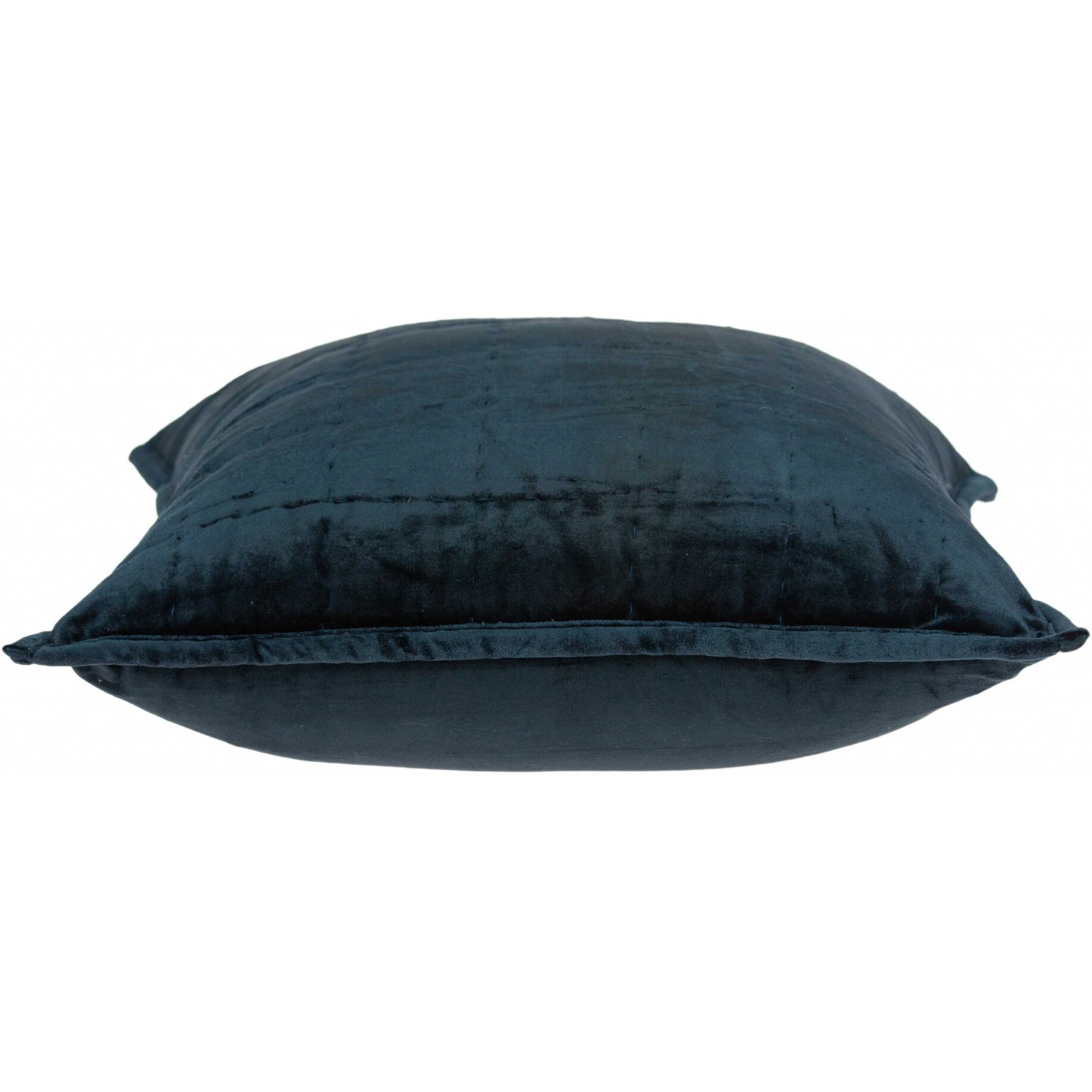 20"" X 7"" X 20"" Transitional Dark Blue Quilted Pillow Cover With Poly Insert