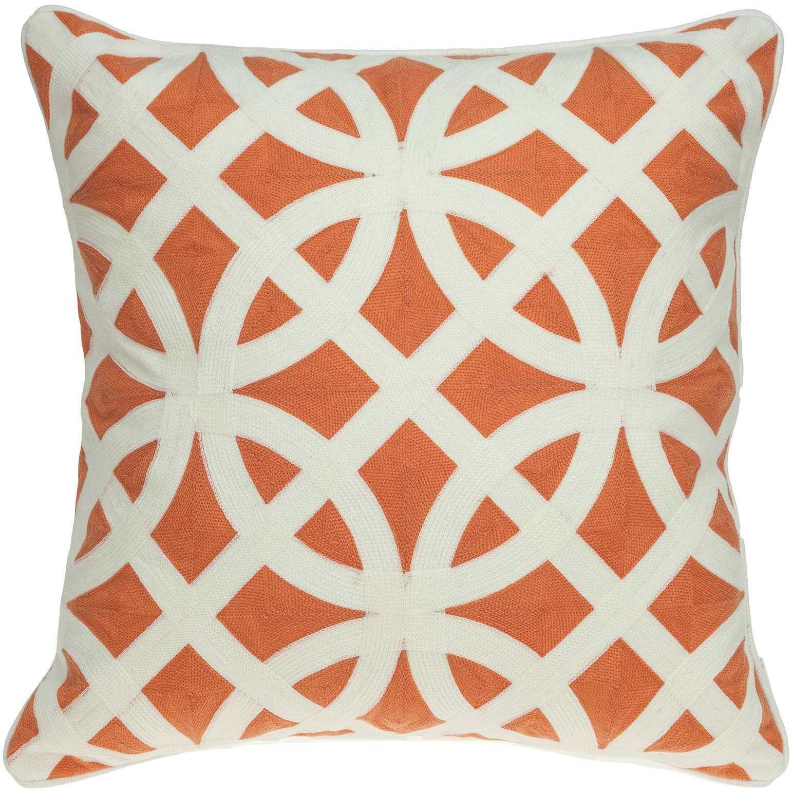 20"" X 7"" X 20"" Transitional Orange Pillow Cover With Poly Insert