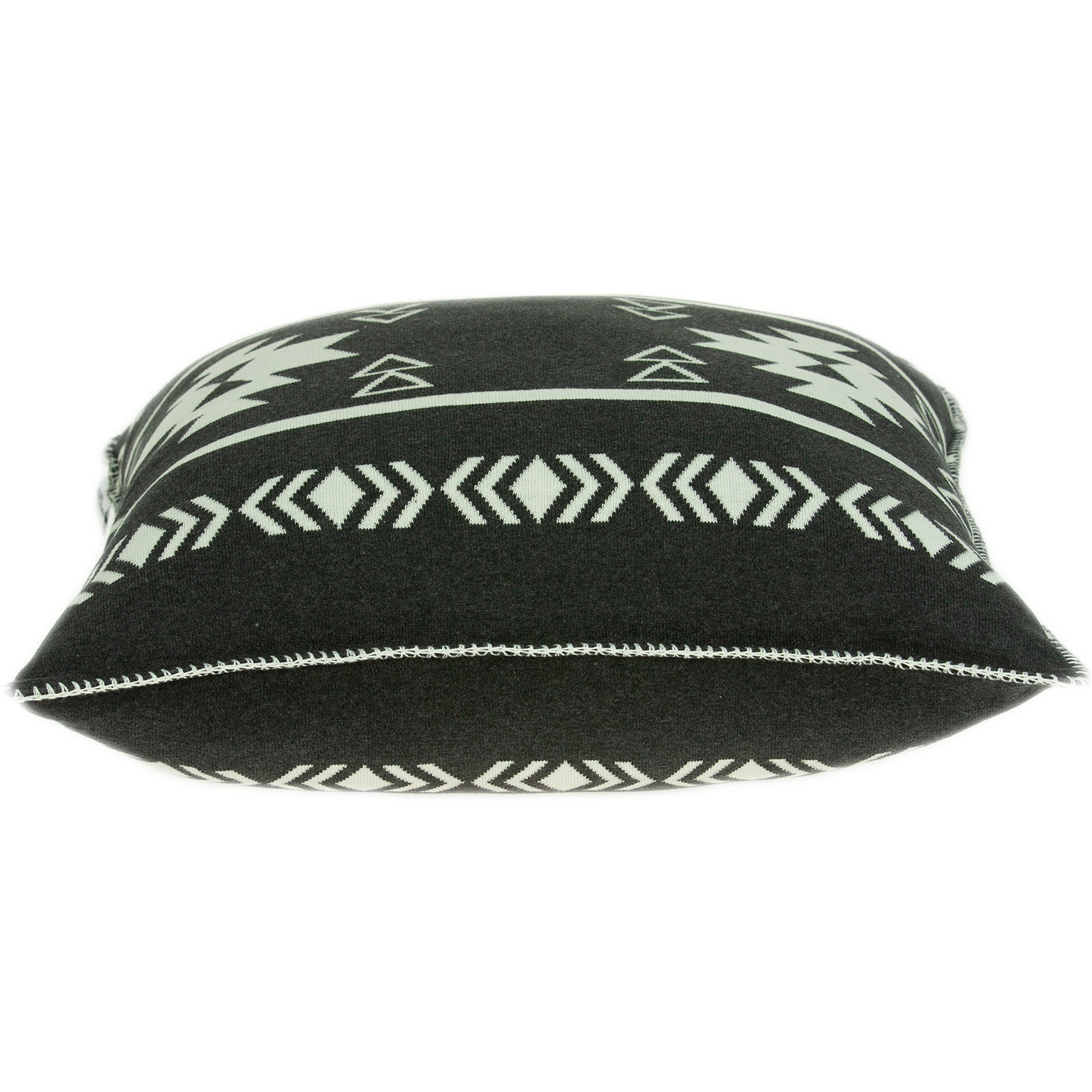 20"" X 7"" X 20"" Southwest Black Cotton Pillow Cover With Poly Insert