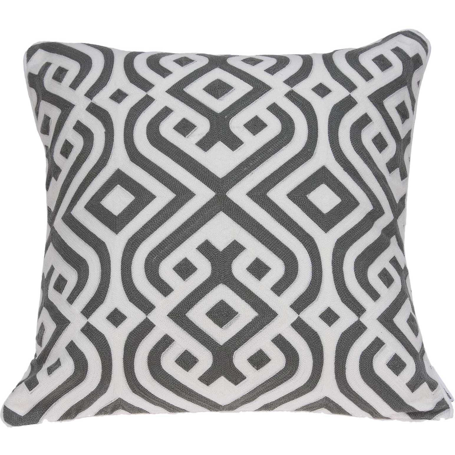 20"" X 7"" X 20"" Gray And White Accent Pillow Cover With Poly Insert