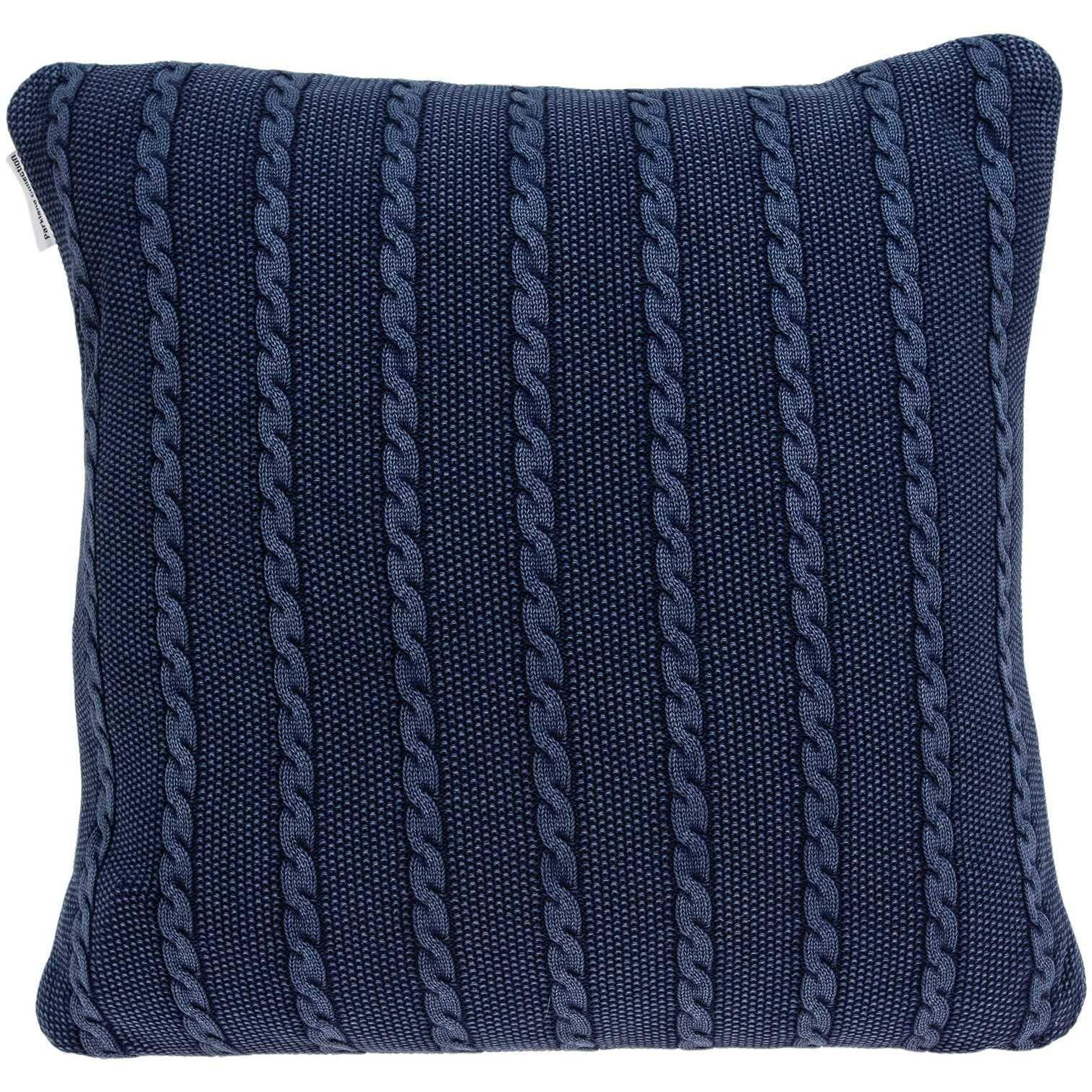 Homeroots Cotton 18 X 5 X 18 Transitional Blue Pillow Cover With Poly Insert
