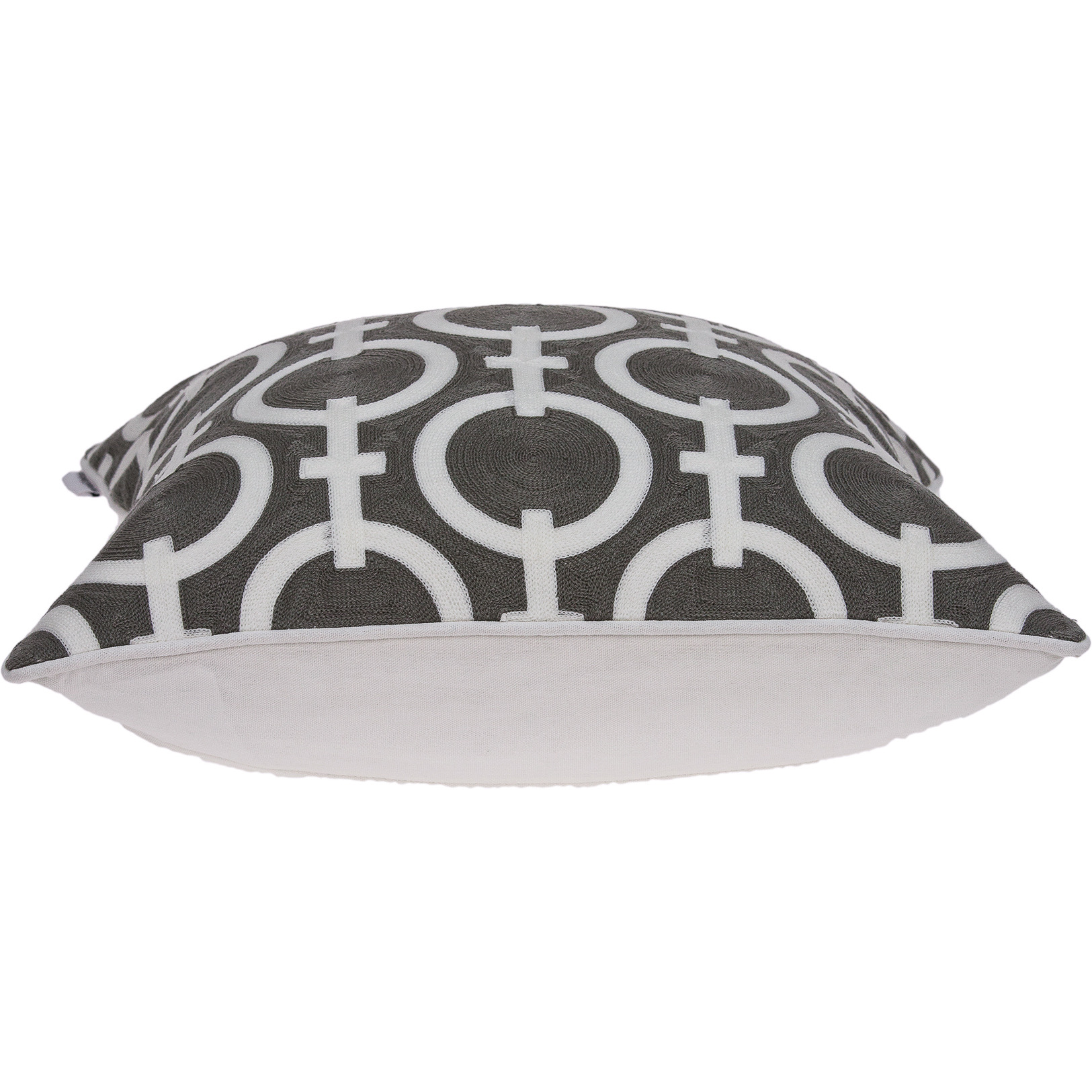20"" X 7"" X 20"" Transitional Gray And White Accent Pillow Cover With Poly Insert