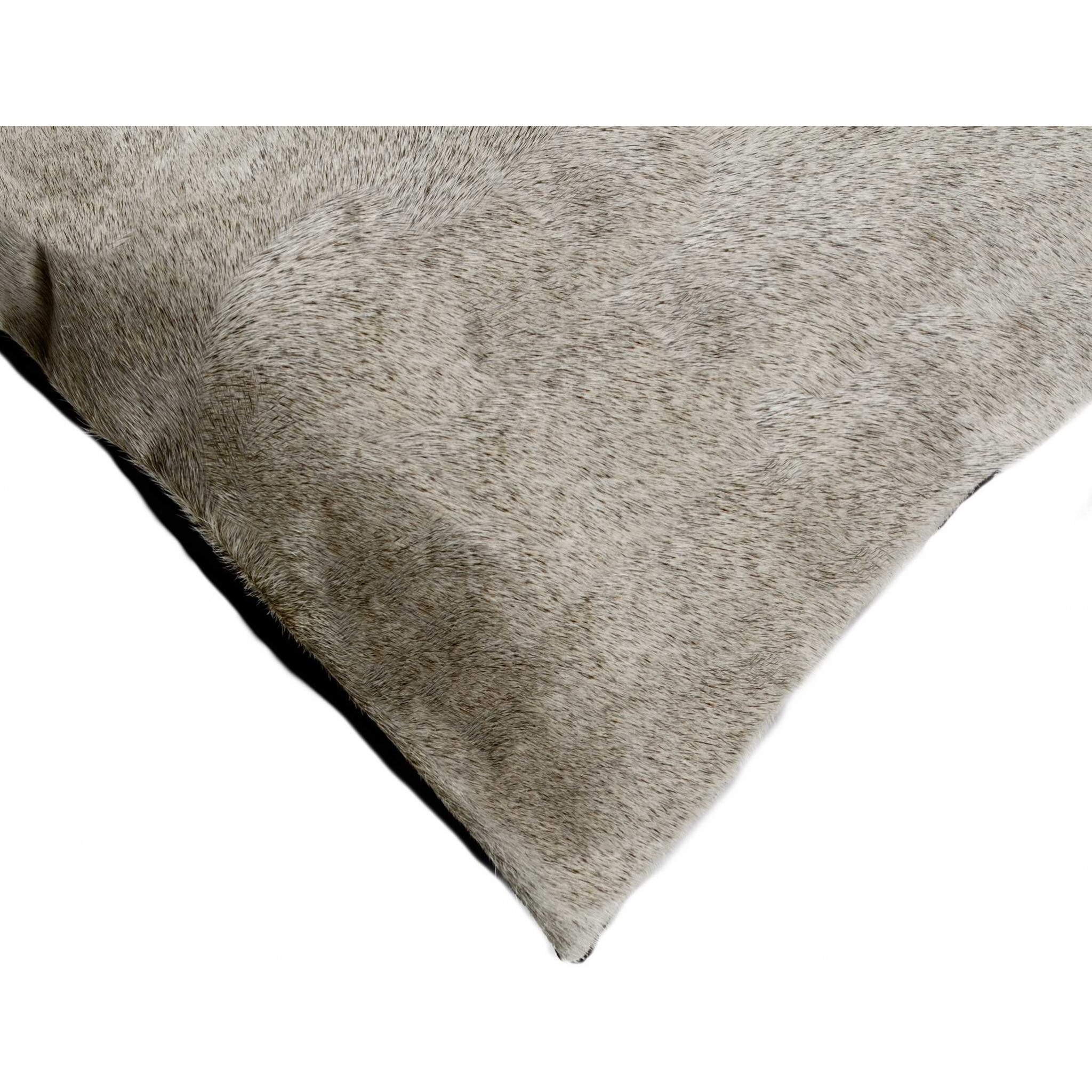 12"" X 20"" X 5"" Grey Torino Kobe Cowhide  Pillow