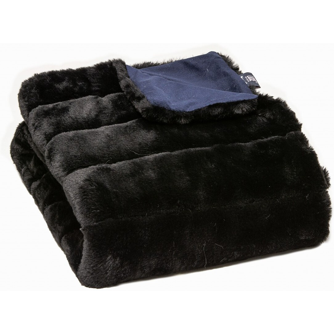 Premier Luxury Onyx Stripe Faux Fur Throw Blanket