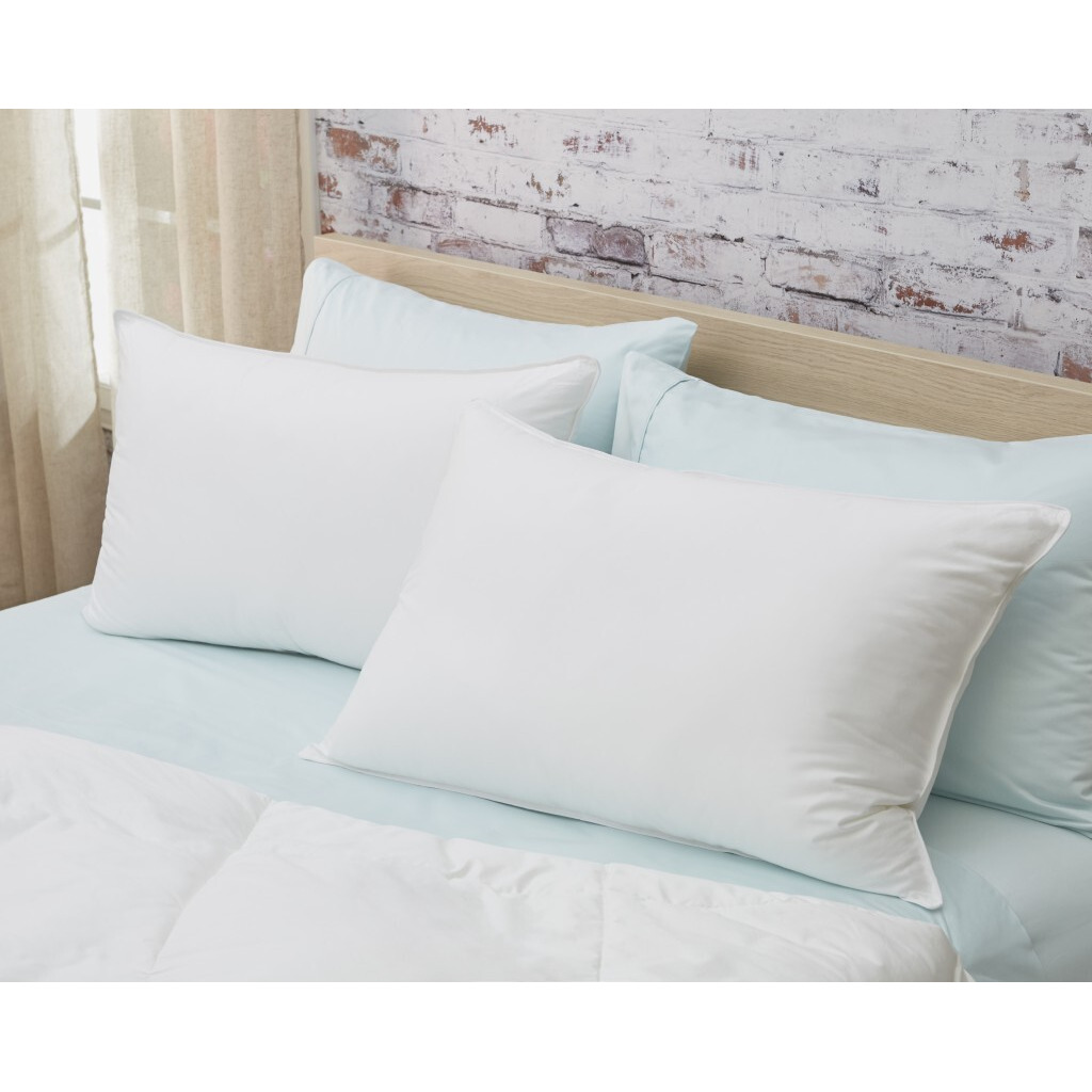 Set Of 2 Lux Sateen Down Alternative King Size Medium Pillows