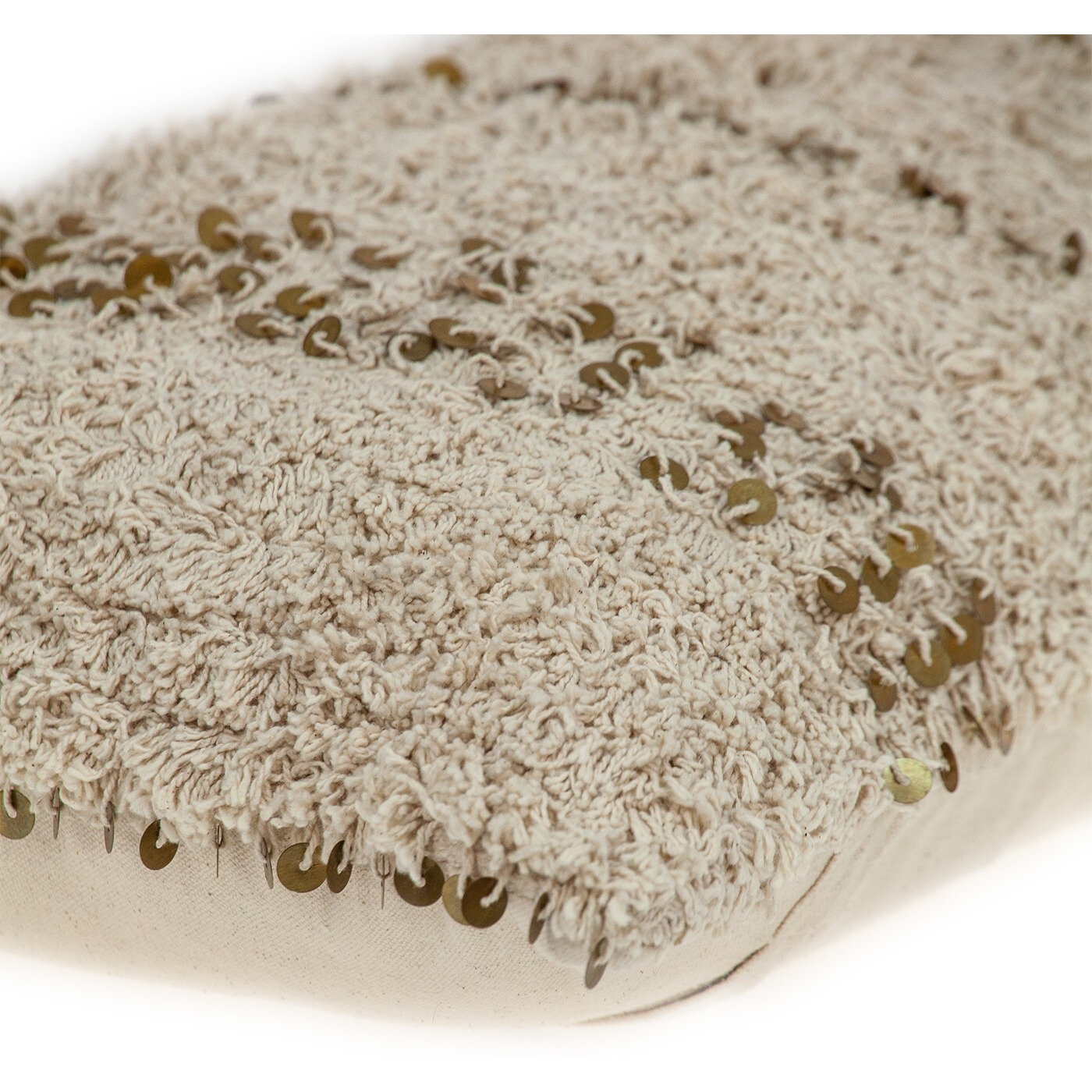 Boho Woven Shaggy Sequin Lumbar Pillow