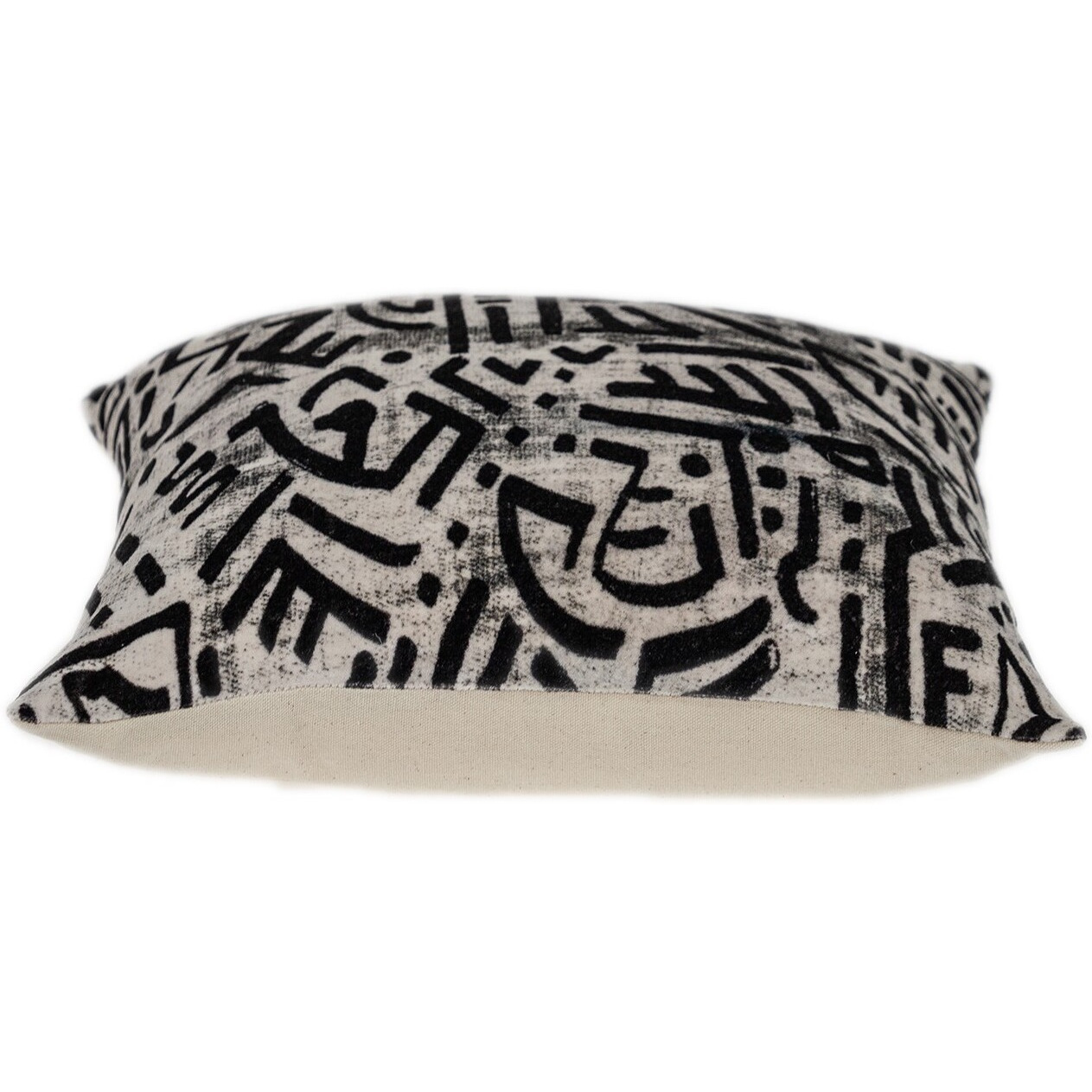 Black And White Abstract Velvet Throw Pillow