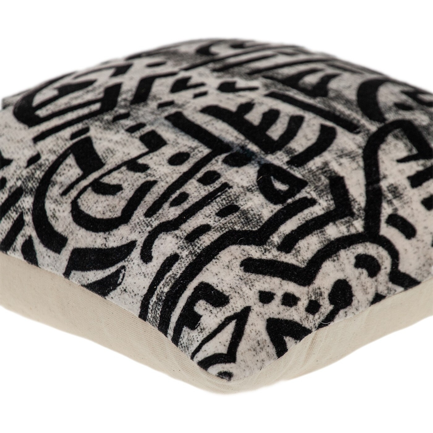 Black And White Abstract Velvet Throw Pillow