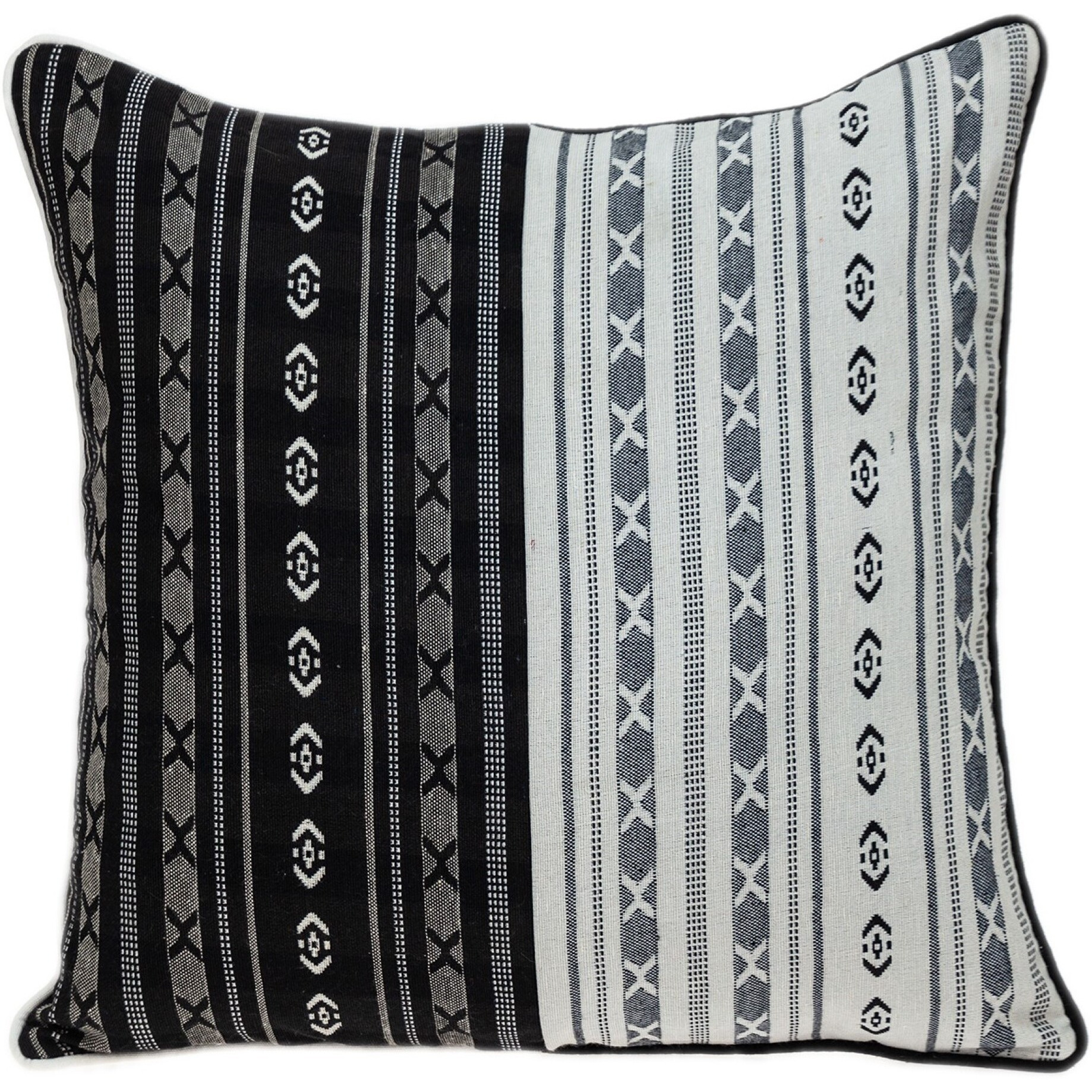 Black And White Abstract Accent Pillow