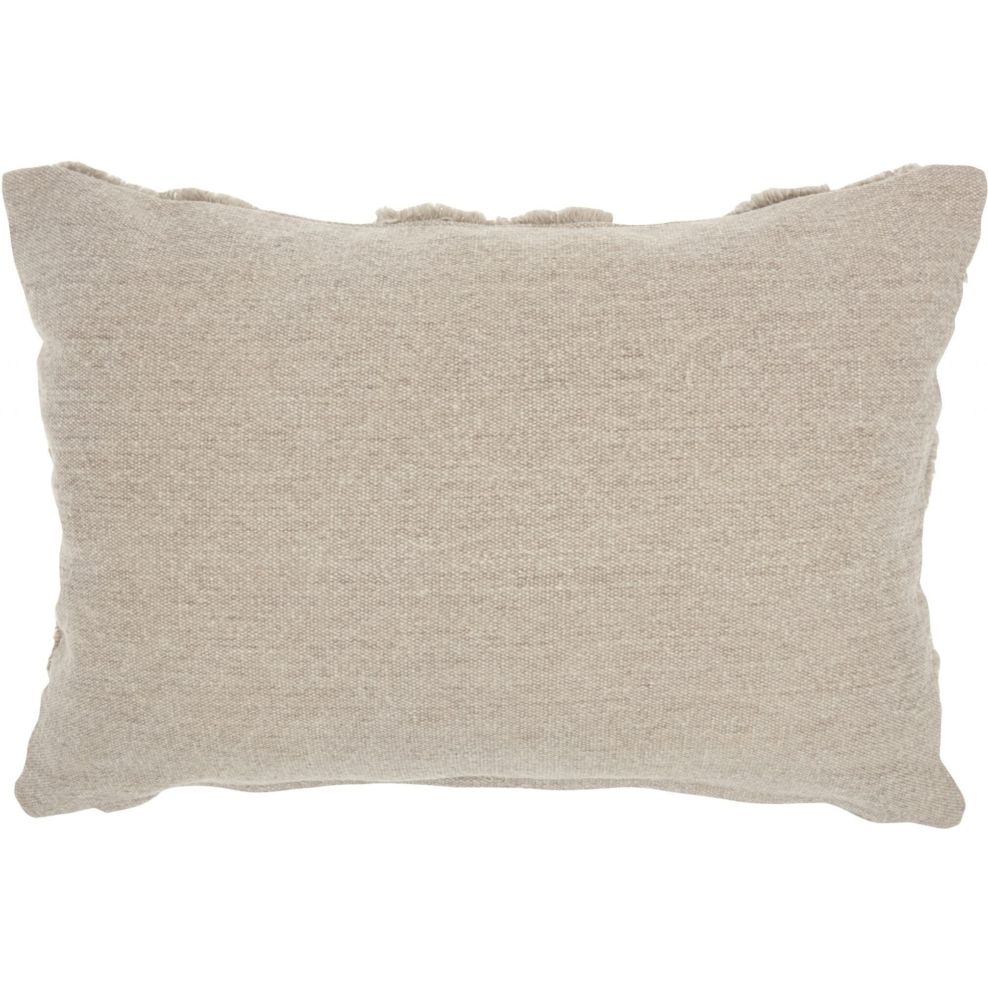 Homeroots Grey Cotton Whimsical Heart Detail Gray Lumbar Pillow