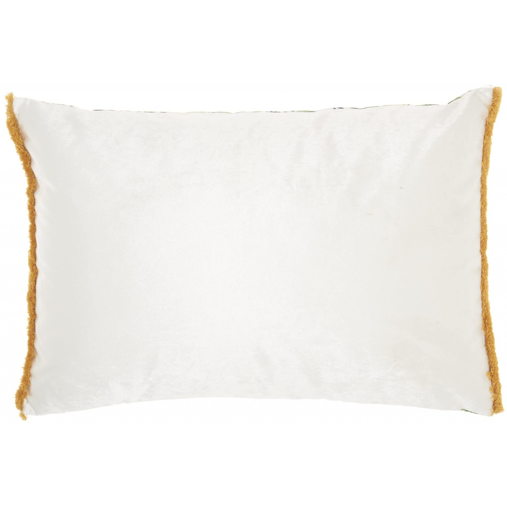 Homeroots Grey Cotton Multicolor Jungle Art Lumbar Pillow