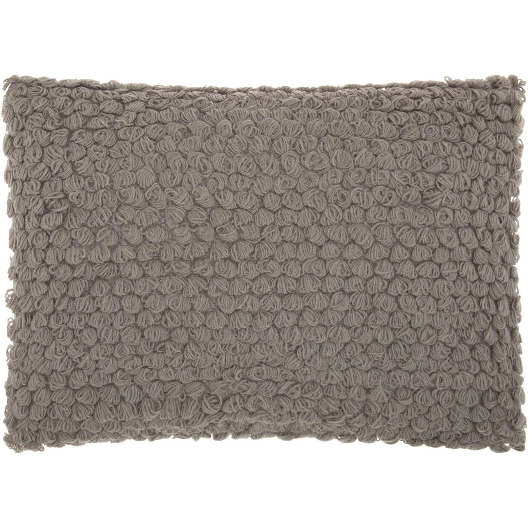 Homeroots N/A Wool Dark Gray Knotted Detail Lumbar Pillow
