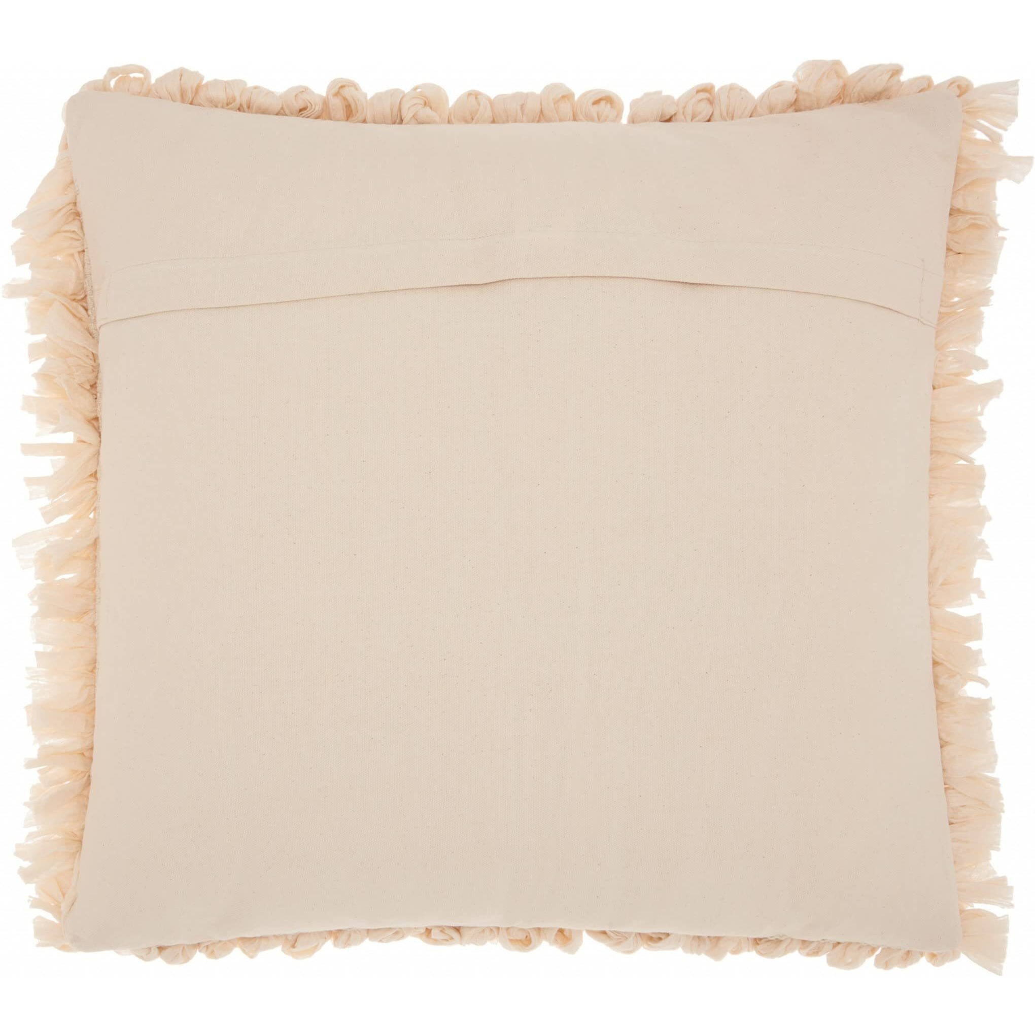 Homeroots Lavender Polyester Loose Luscious Shag Beige Throw Pillow