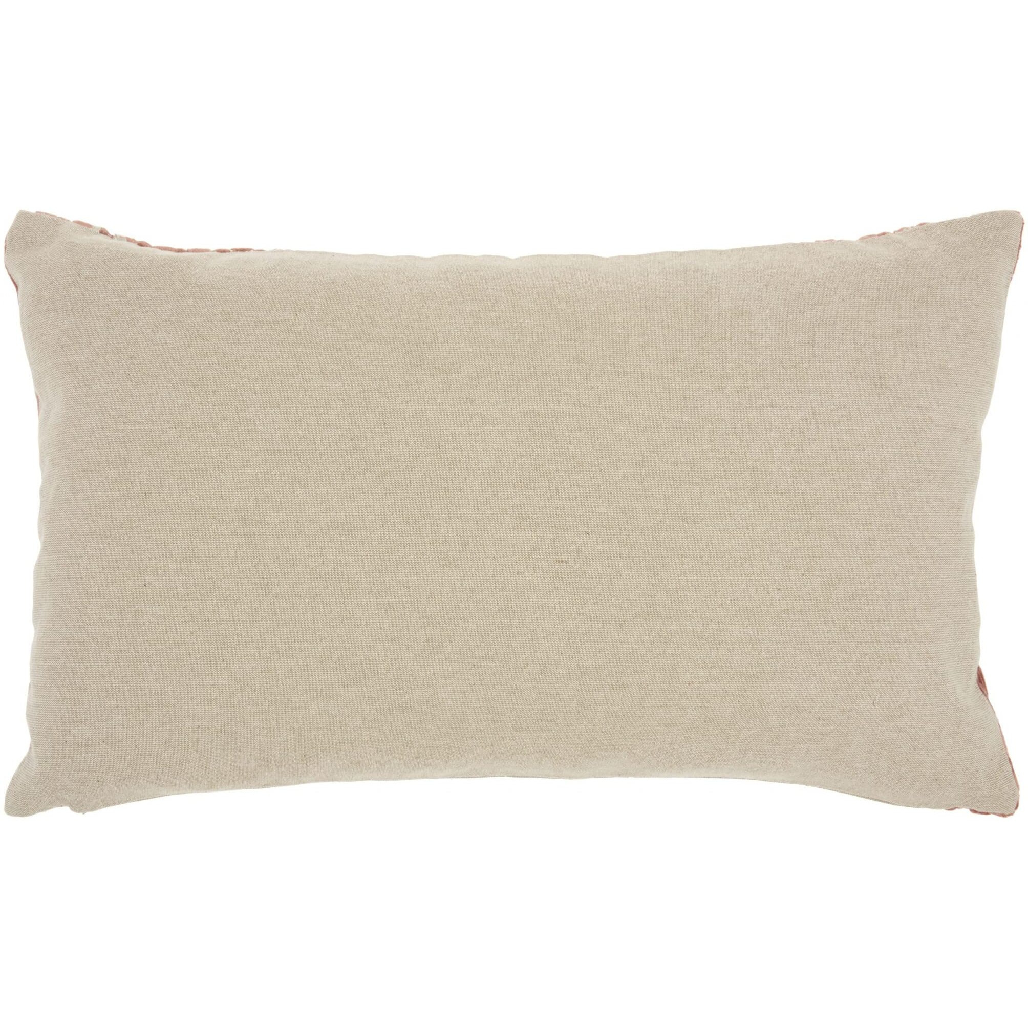 Homeroots Grey Cotton Two Tone Striped Lumbar Pillow