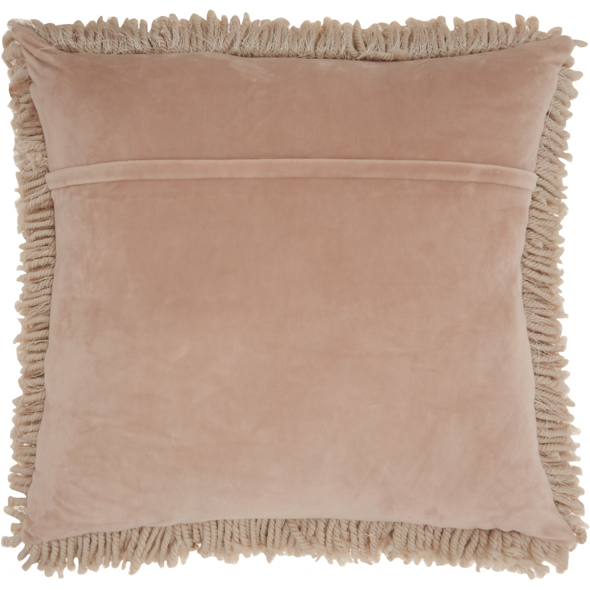 Fluffy Beige Shag Accent Throw Pillow