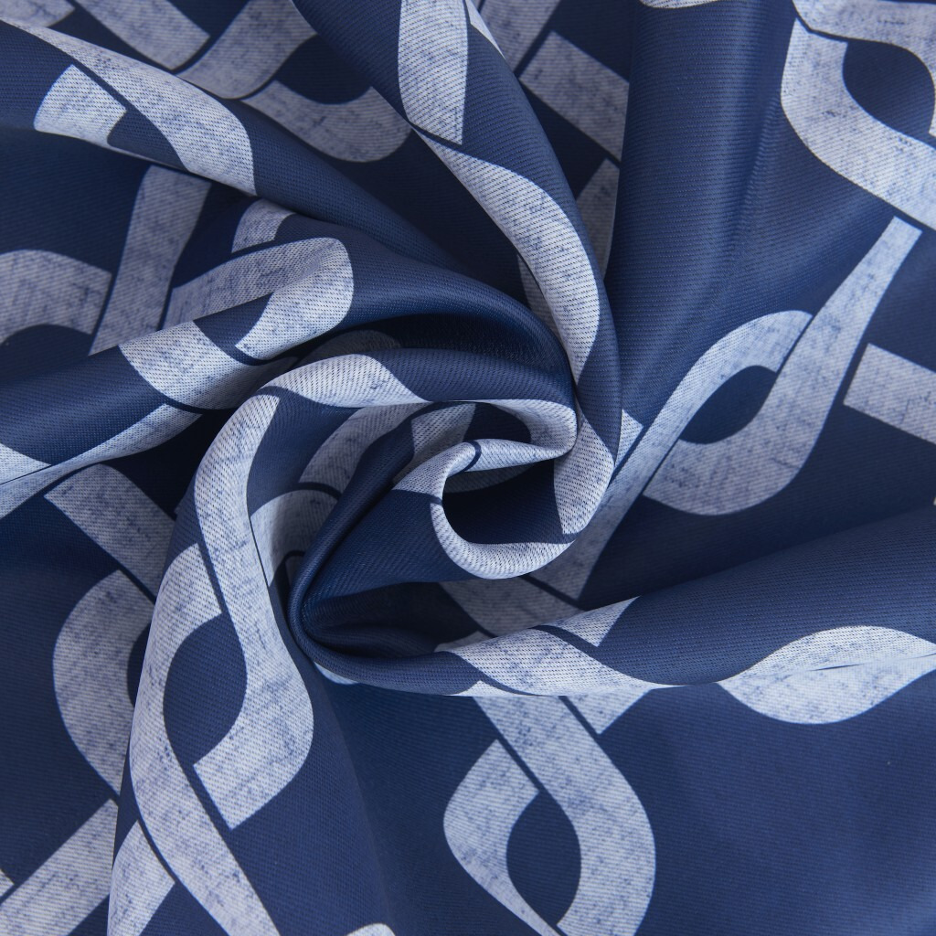 84 Navy Interlock Pattern Window Curtain Panel