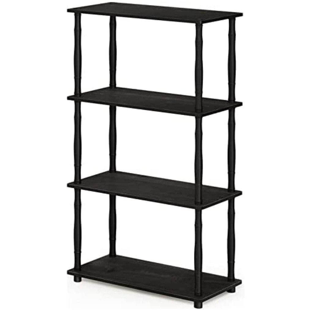 Furinno Turn-N-Tube 4-Tier Multipurpose Shelf Display Rack With Classic Tubes  Espresso/Black  18034Ex/Bk