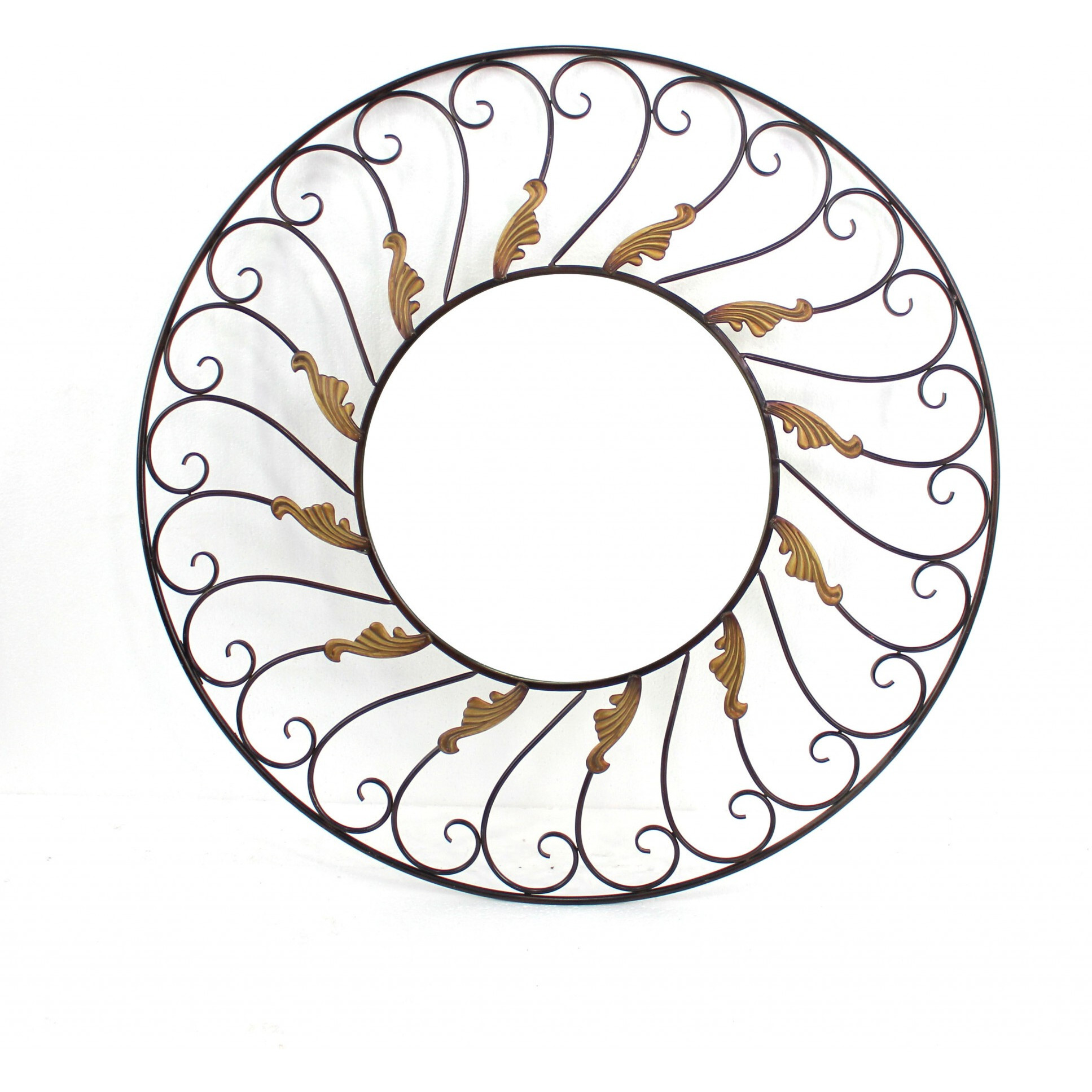 37.5 X 37.5 X 1.25 Bronze Vintage Metal  Wall Mirror