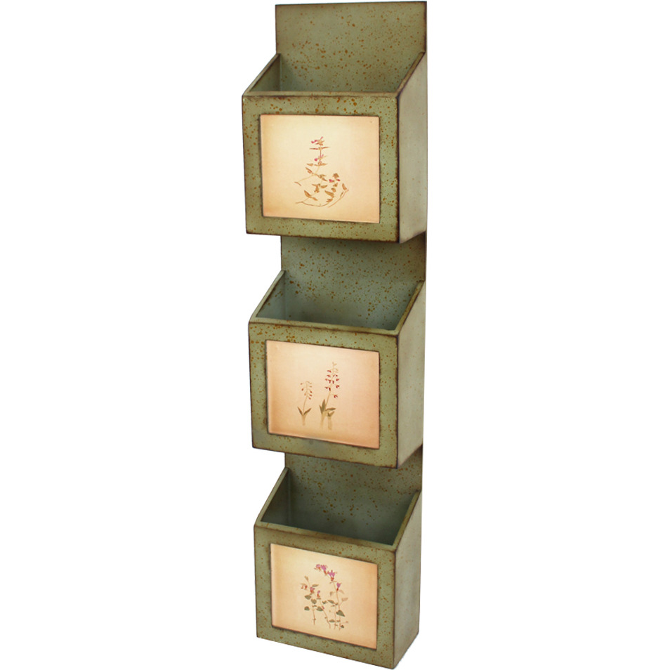 41.54 X 5.12 X 9.25 Green Rustic Vertical - Newspaper & Magazine Rack