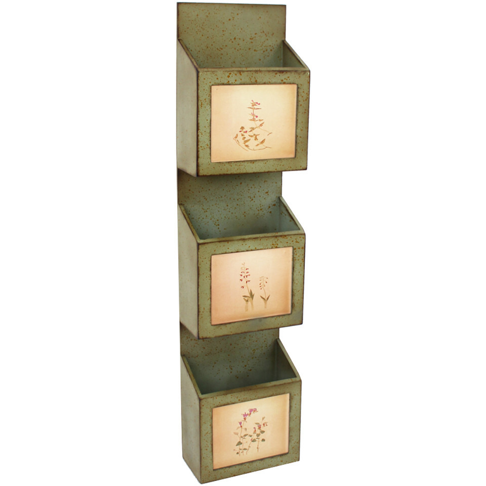 41.54 X 5.12 X 9.25 Green Rustic Vertical - Newspaper & Magazine Rack