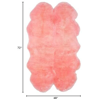 Homeroots Kitchen 4' X 6' X 2' Loom Knotted Pink Quattro Sheepskin Area Rug