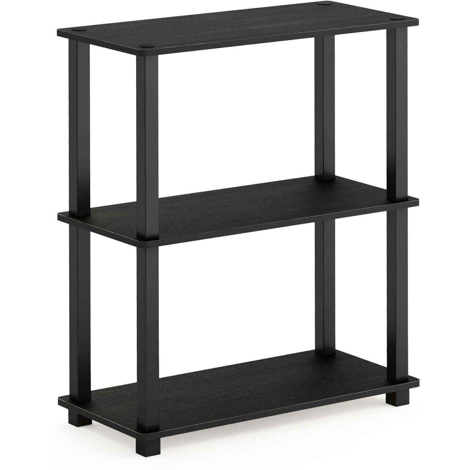 Turn-S-Tube 3-Tier Compact Multipurpose Shelf Display Rack With Square Tube  Americano/Black