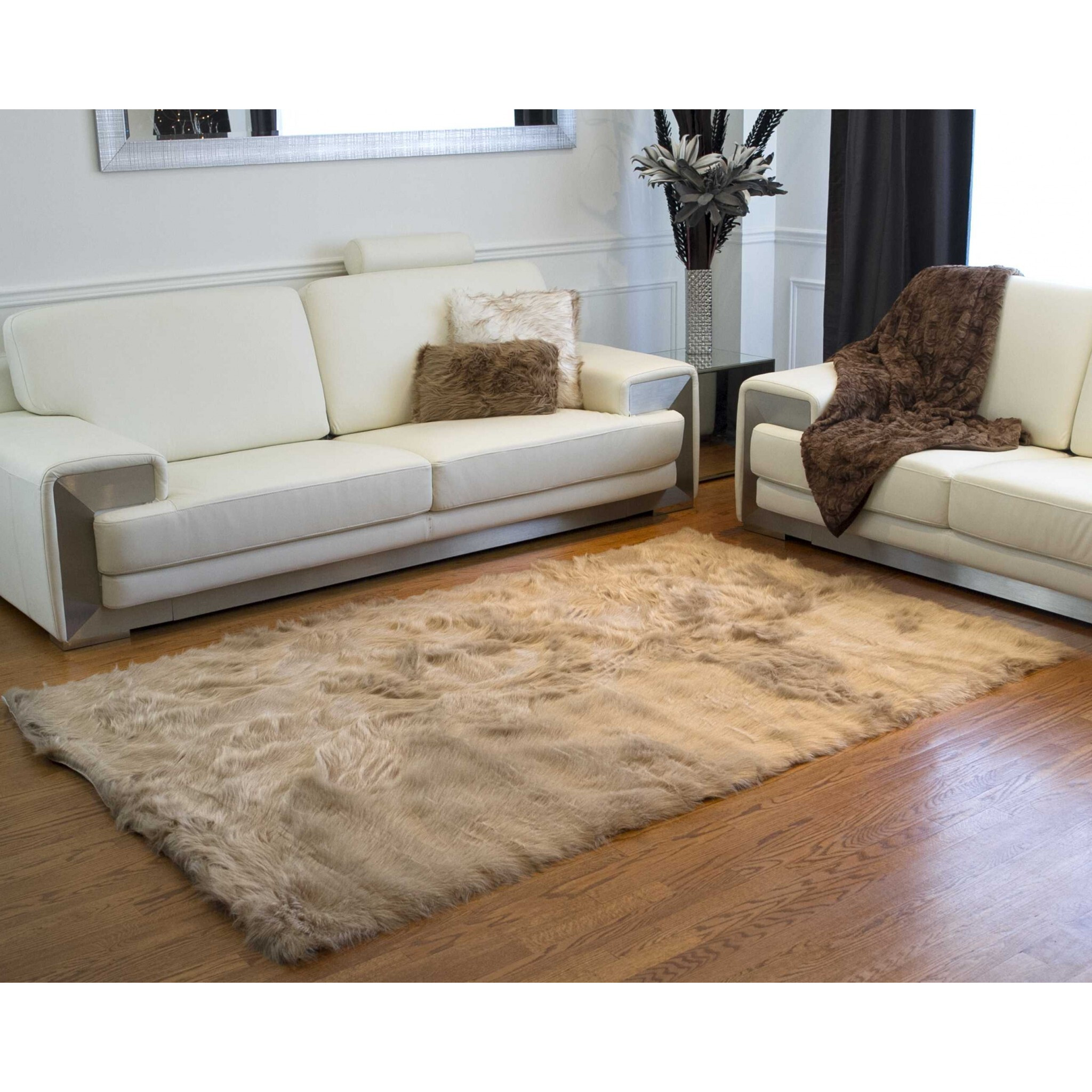 60"" X 96"" Off White Sheepskin - Rug Or Throw