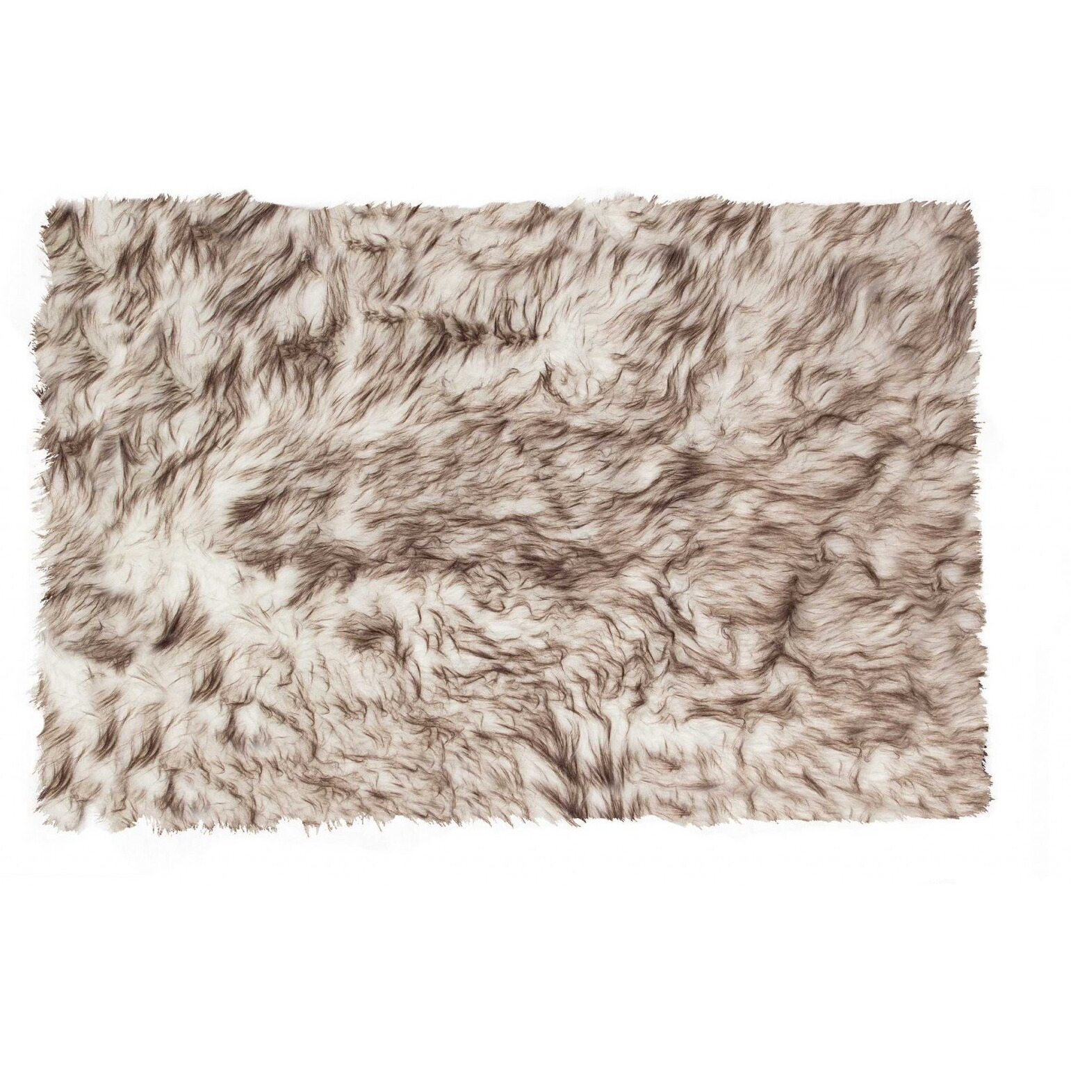 2' X 3' Ombre Brown Faux Sheepskin Area Rug