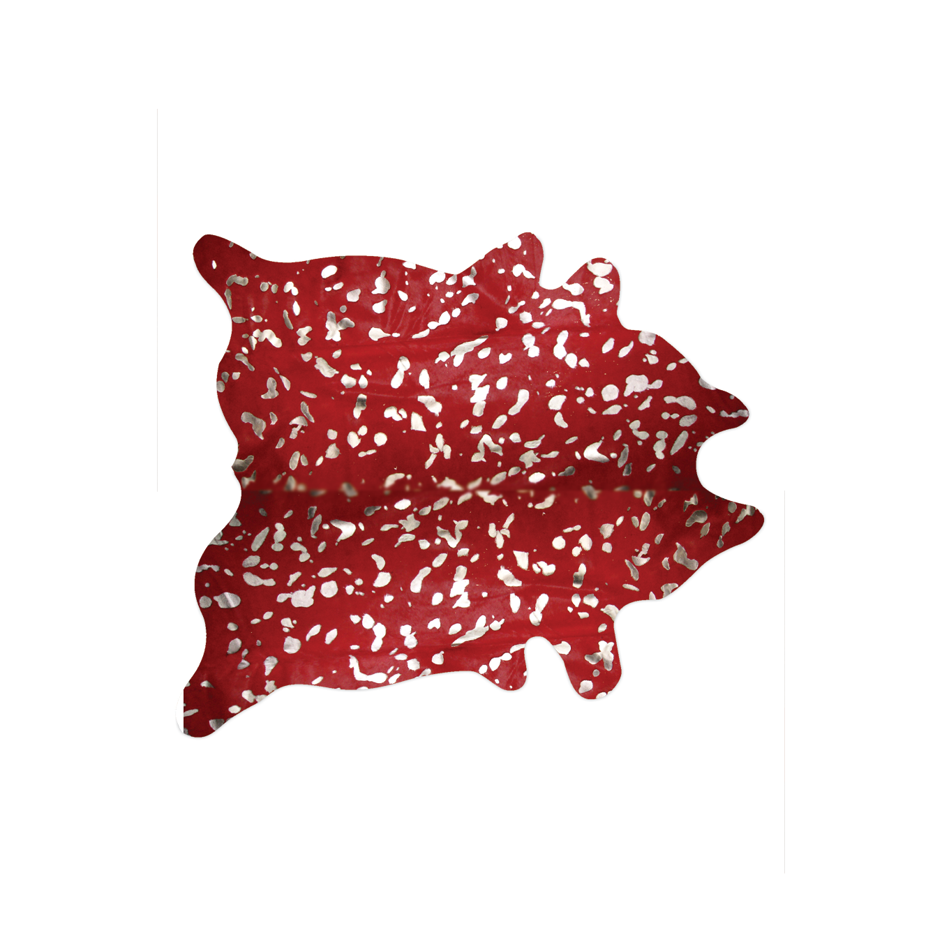 72"" X 84"" Red And Silver Cowhide - Area Rug