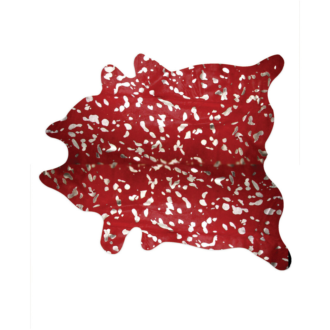 72"" X 84"" Red And Silver Cowhide - Area Rug