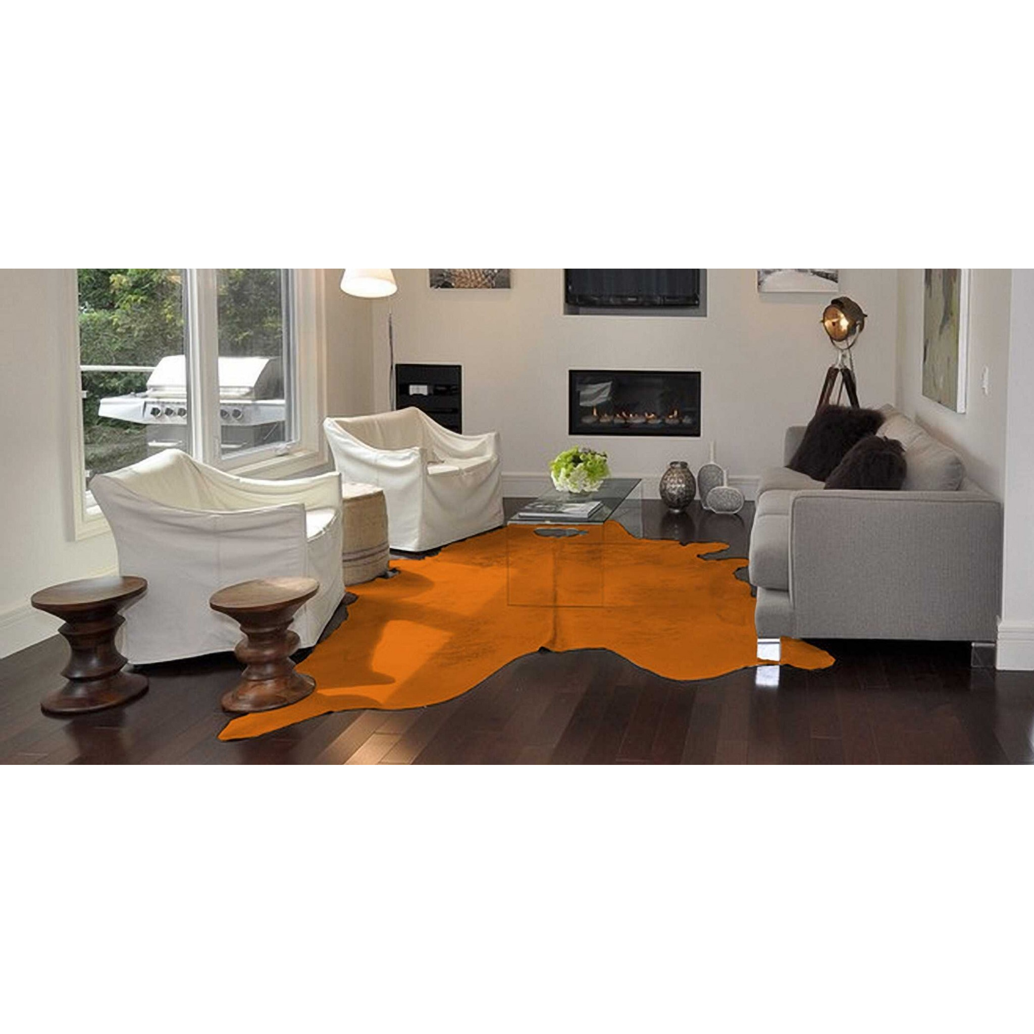72"" X 84"" Orange Cowhide - Rug
