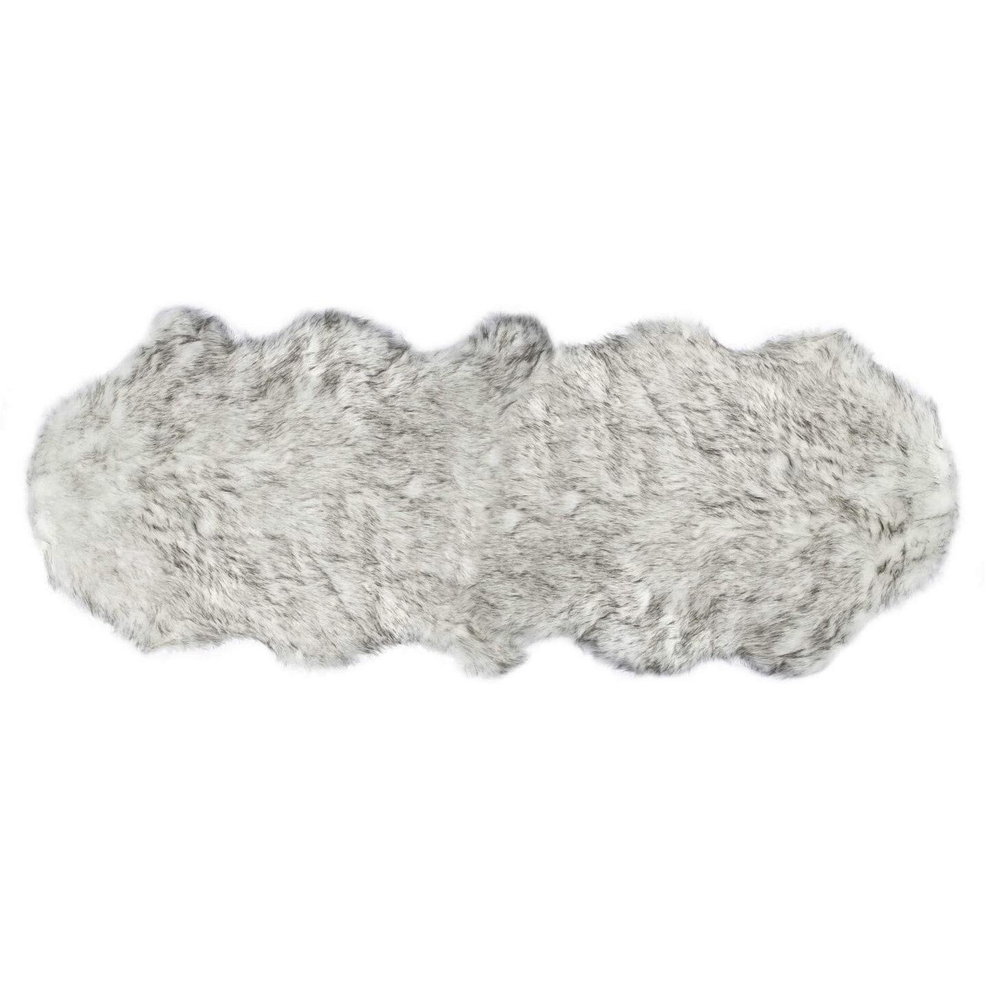 Homeroots Decor 24"" X 72"" X 1.5"" Acrylic Plush Polyester Rug - Grey  Faux Sheepskin