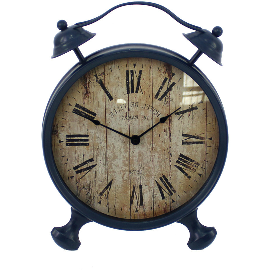 3.15 X 16.93 X 12.4 Blue Retro Style - Wall Clock