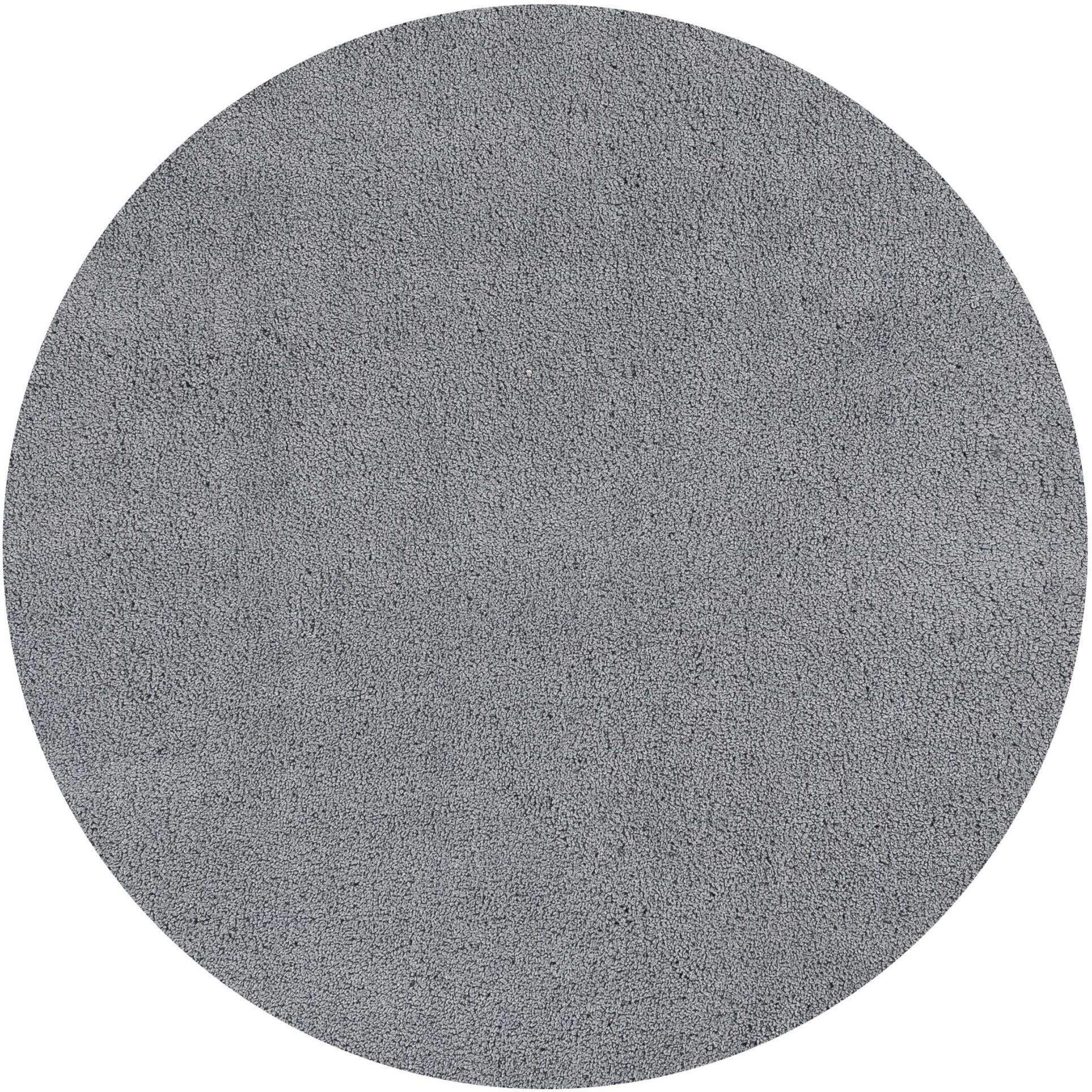 Homeroots 6' Round Polyester Grey Area Rug