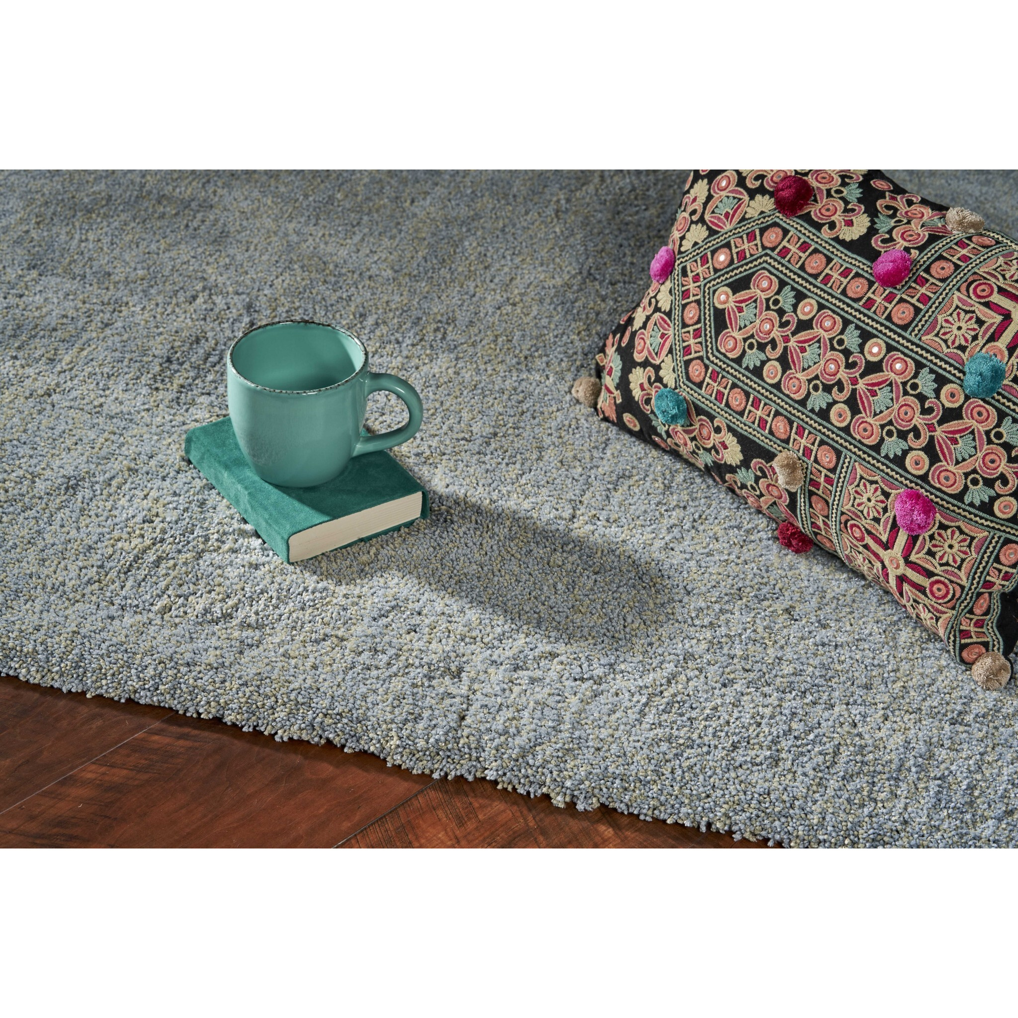 3' X 5' Blue Heather Plain Area Rug