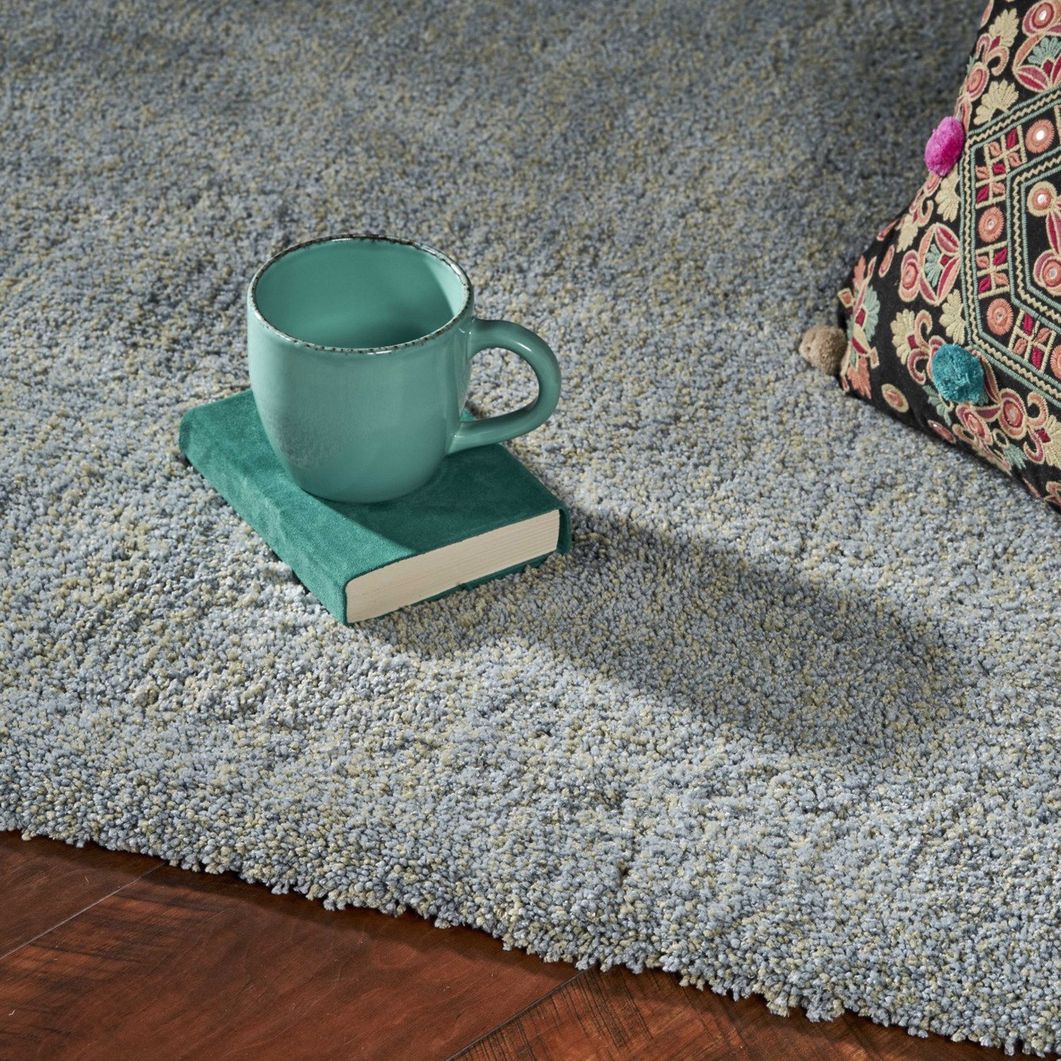 3' X 5' Blue Heather Plain Area Rug